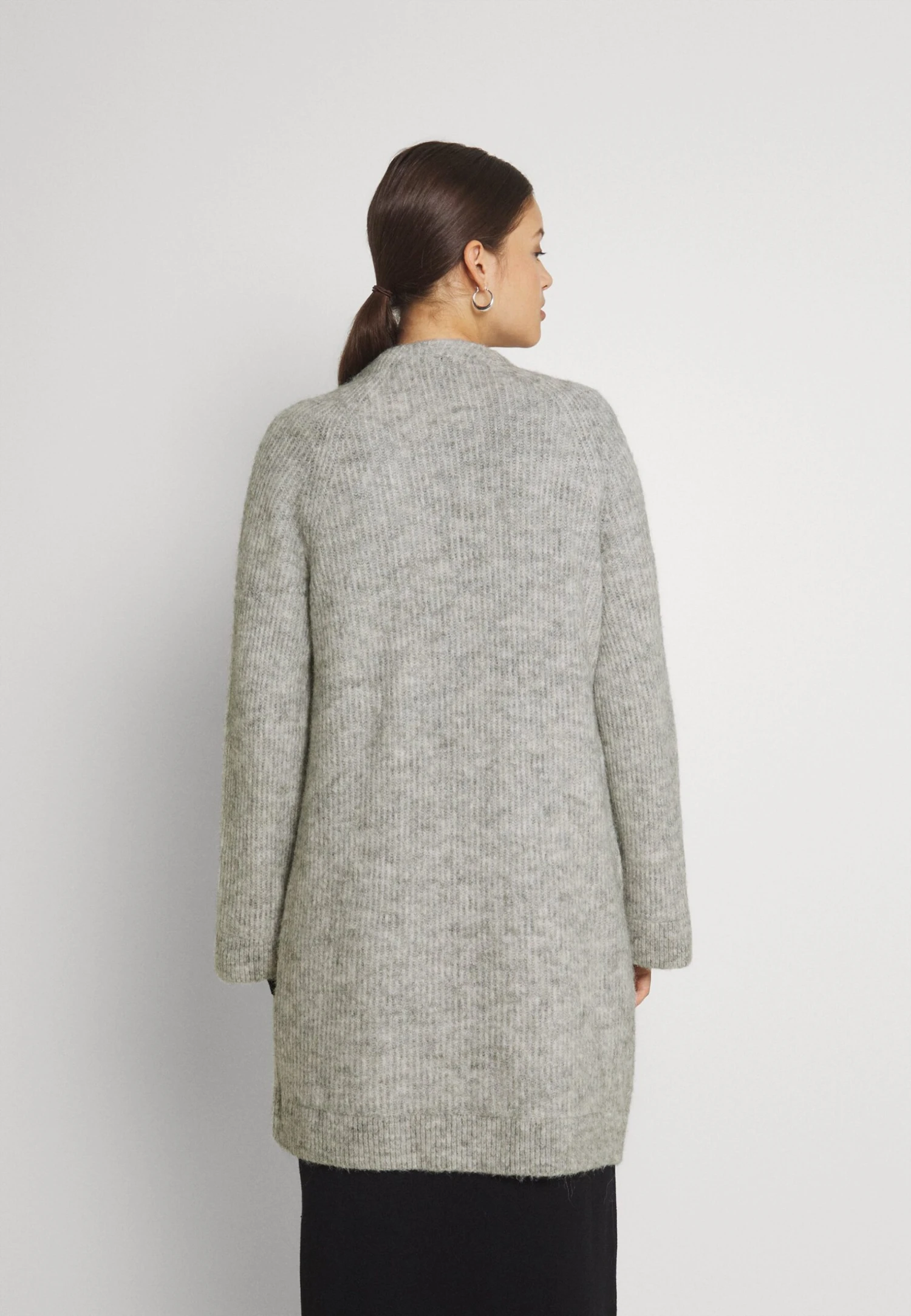 Yasalva Long Cardigan - Vest - Light Grey 5 Yasalva Long Cardigan - Vest - Light Grey - Afbeelding 3