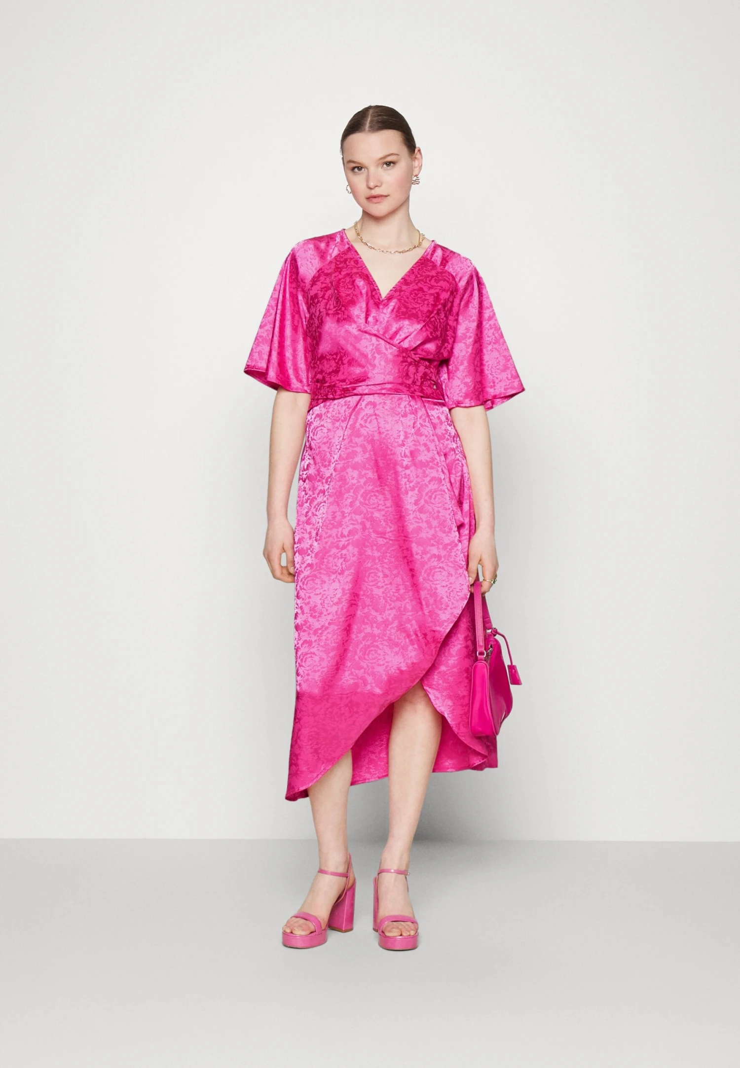 Yasretrieve Kimono Long Dress- Cocktailjurk - Carmine Rose 4 Yasretrieve Kimono Long Dress- Cocktailjurk - Carmine Rose - Afbeelding 2