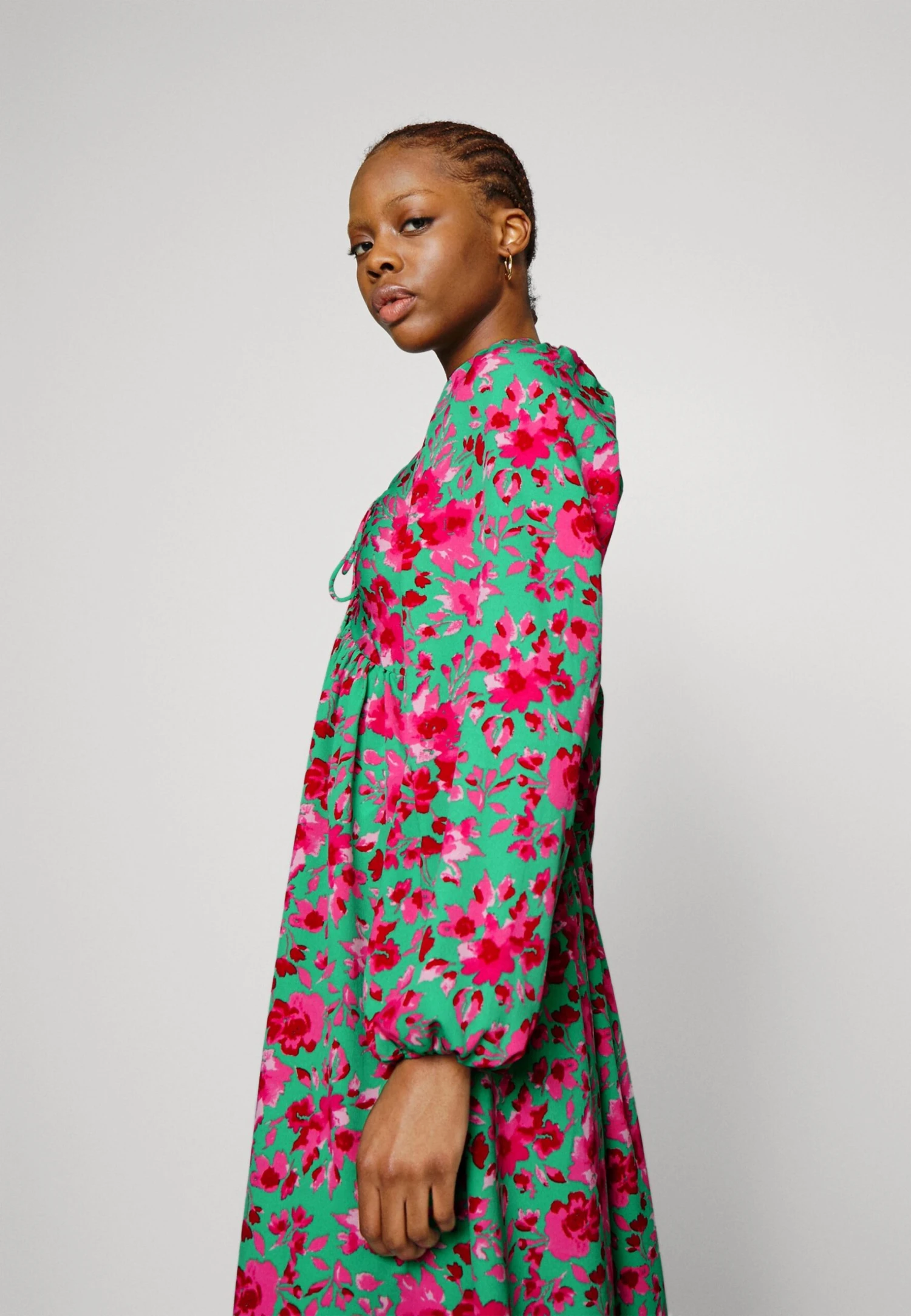 Yassofie Midi Dress - Jurk - Green/Pink 6 Yassofie Midi Dress - Jurk - Green/Pink - Afbeelding 4