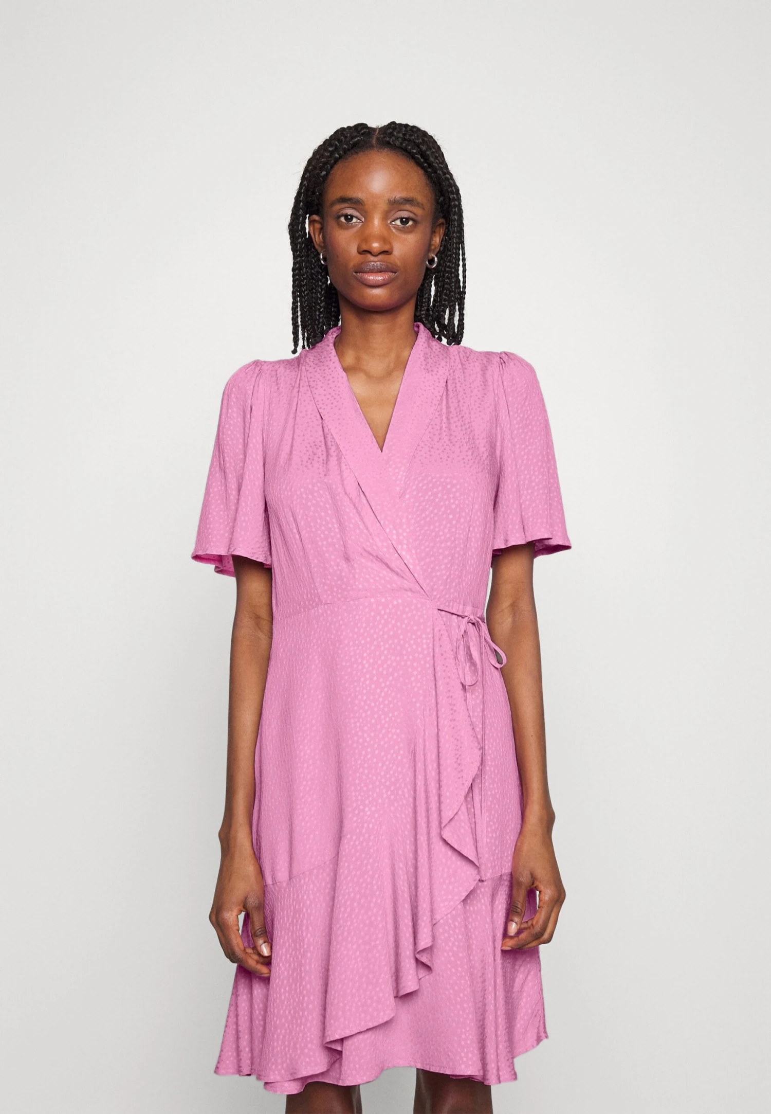 Yaseggie Wrap Dress - Jurk - Fuchsia Pink 3 Yaseggie Wrap Dress - Jurk - Fuchsia Pink