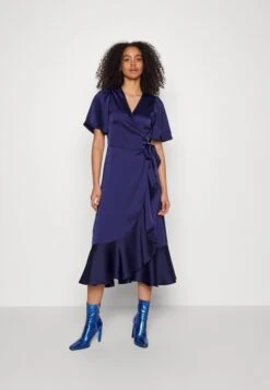 Yasthea Midi Wrap Dress- Galajurk - Evening Blue