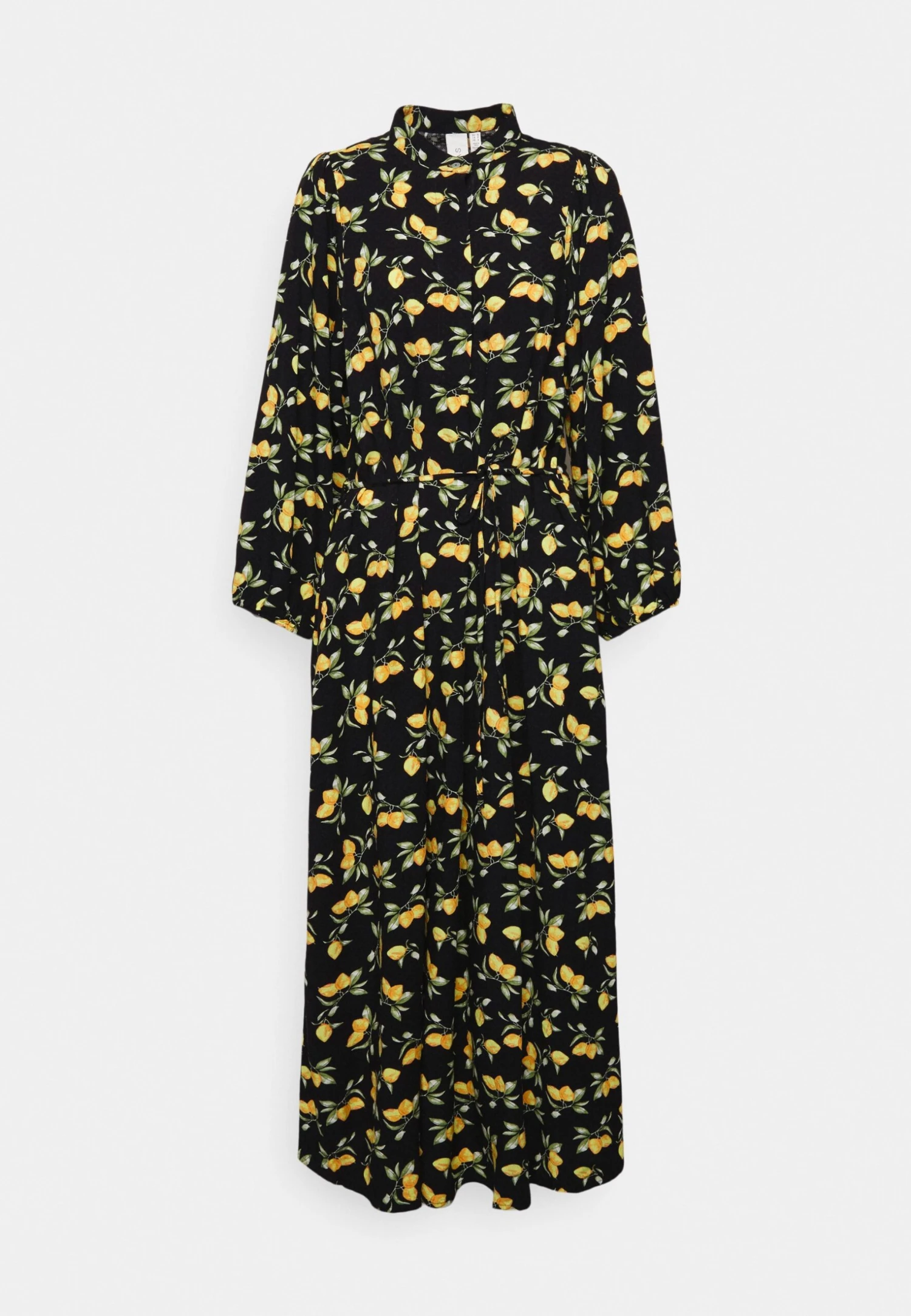 Yascitri 3/4 Midi Shirt Dress S. - Jurk - Black/Citri Print 6 Yascitri 3/4 Midi Shirt Dress S. - Jurk - Black/Citri Print - Afbeelding 4