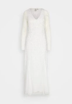 YAS Vanessa Maxi Train Dress - Galajurk - Star White -Yas 1c79ca9d0eaa47da9854373686440b05