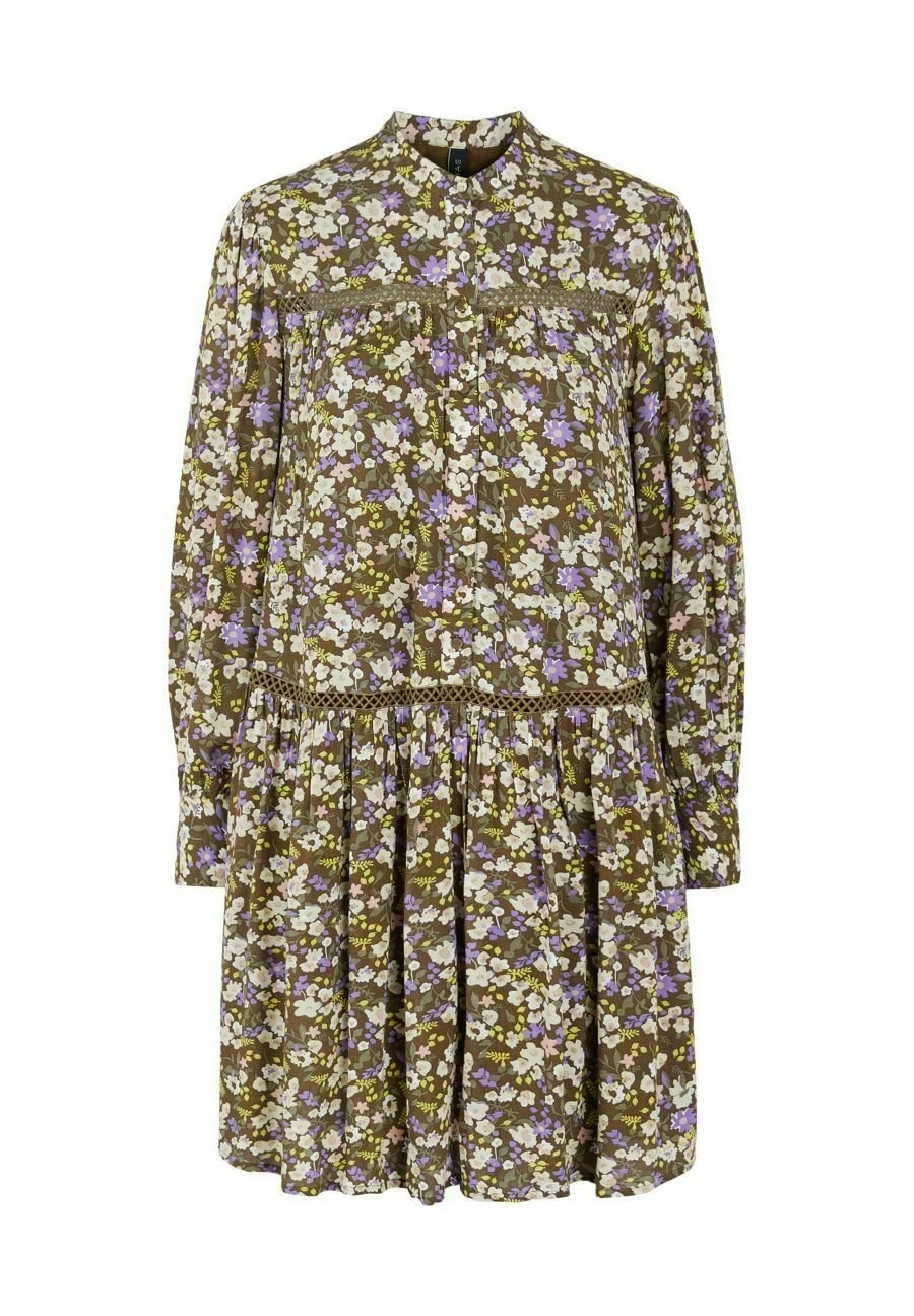 Yasruberta - Blousejurk - Olive/Beige/Berry 8 Yasruberta - Blousejurk - Olive/Beige/Berry - Afbeelding 6