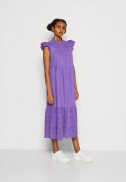 Yasviola Long Shirt Dress - Maxi-Jurk - Deep Lavender