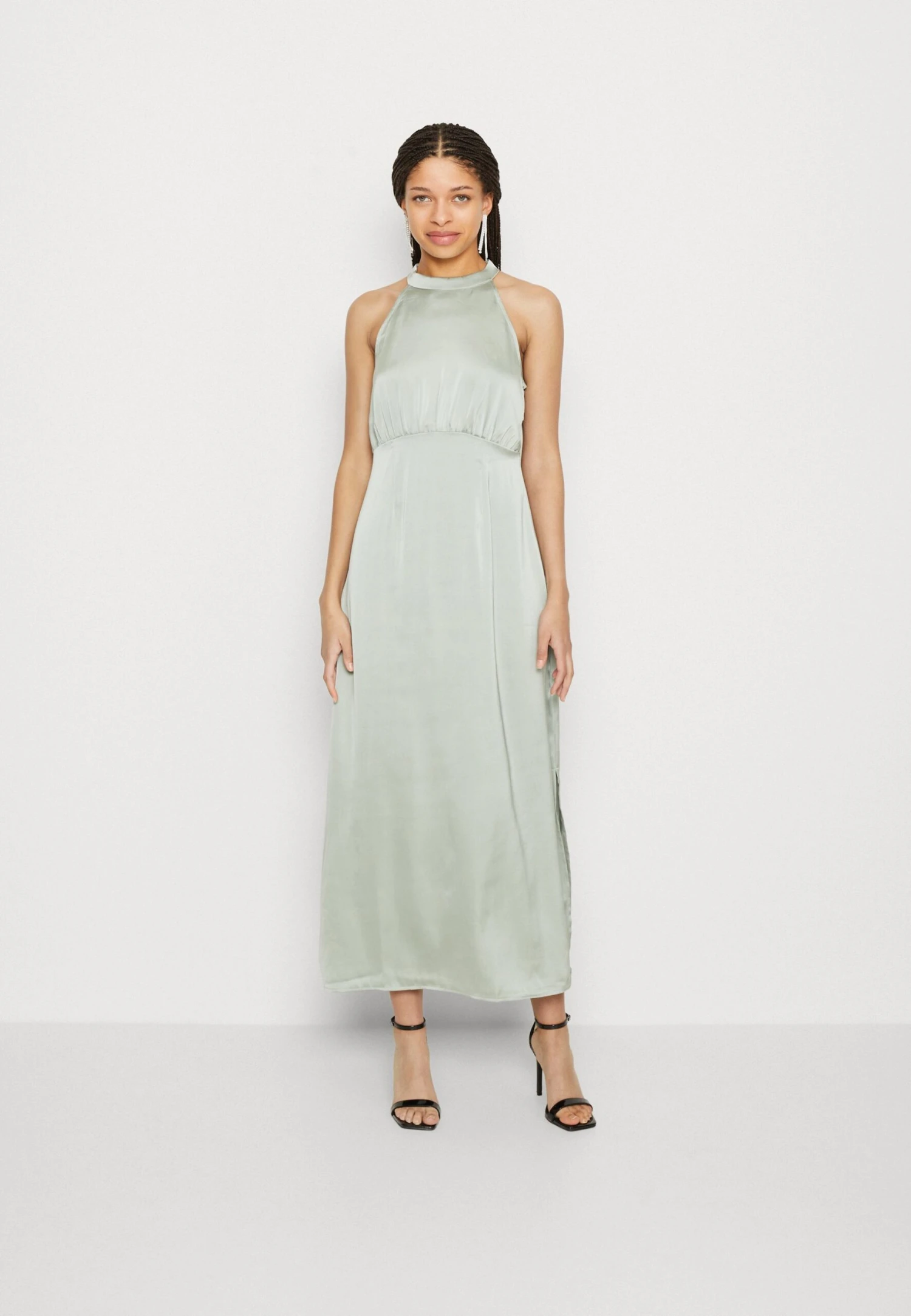 Yasfelina High Neck Ankle Dress - Galajurk - Green Milieu 3 Yasfelina High Neck Ankle Dress - Galajurk - Green Milieu