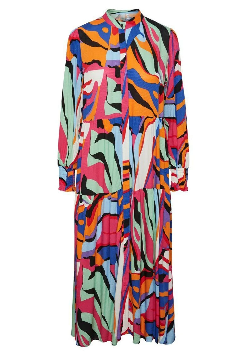 Yasalira Long Shirt Dress - Blousejurk - Fuchsia/Purpleaop/Graphic Print 3 Yasalira Long Shirt Dress - Blousejurk - Fuchsia/Purpleaop/Graphic Print