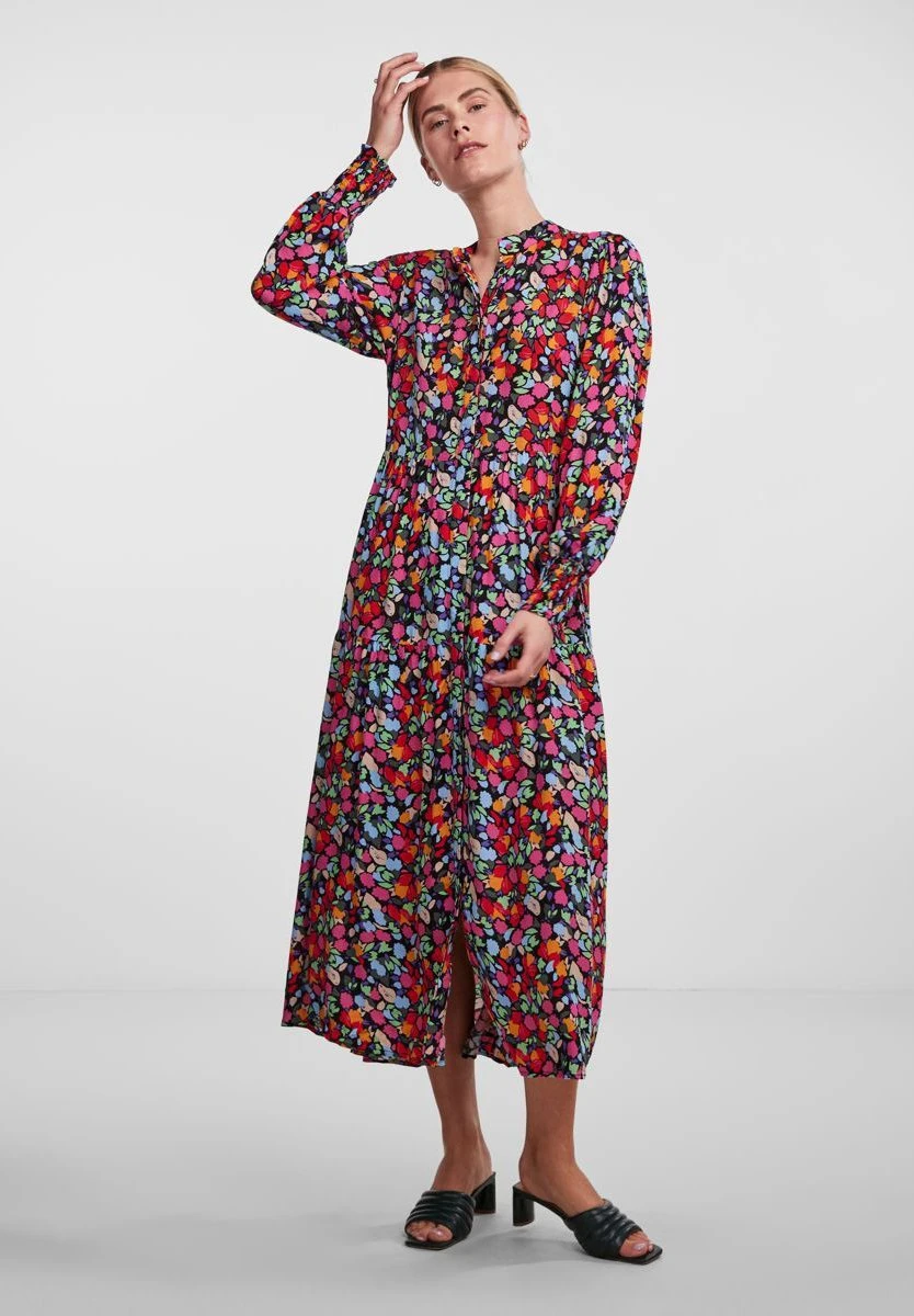 Yasalira Long Shirt Dress - Blousejurk - Garden Topiaryaop Small Flower Print 3 Yasalira Long Shirt Dress - Blousejurk - Garden Topiaryaop Small Flower Print