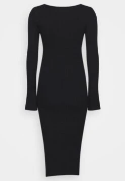 Yaslivia Longsleeve Midi Dress- Gebreide Jurk - Black -Yas 345eba1323a548cc808aef2949ff4557