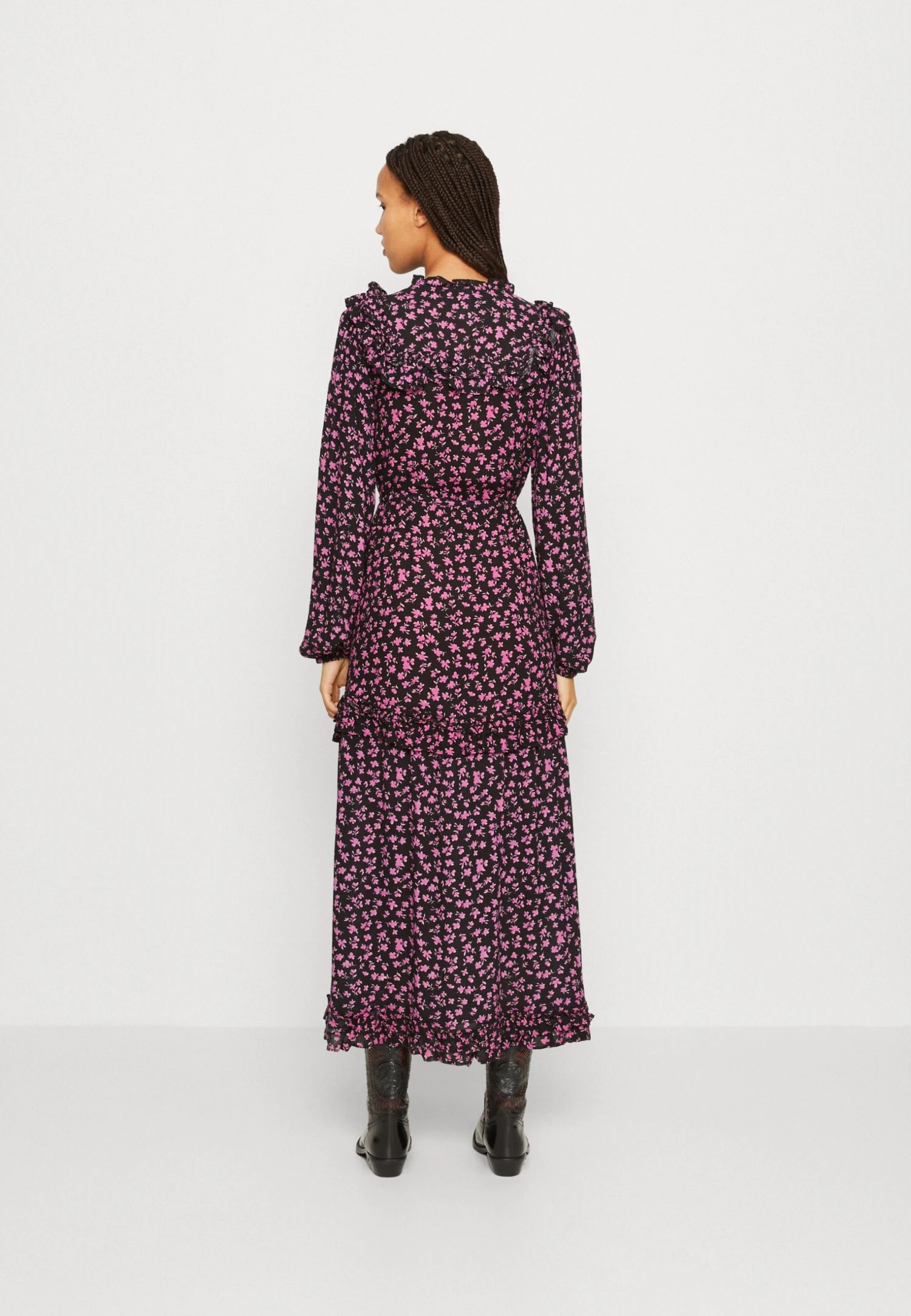 Yascharlot Long Dress - Jurk - Black/Charlot 5 Yascharlot Long Dress - Jurk - Black/Charlot - Afbeelding 3