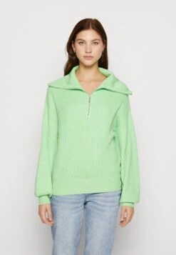 YAS Ls Zip Noos - Trui - Summer Green