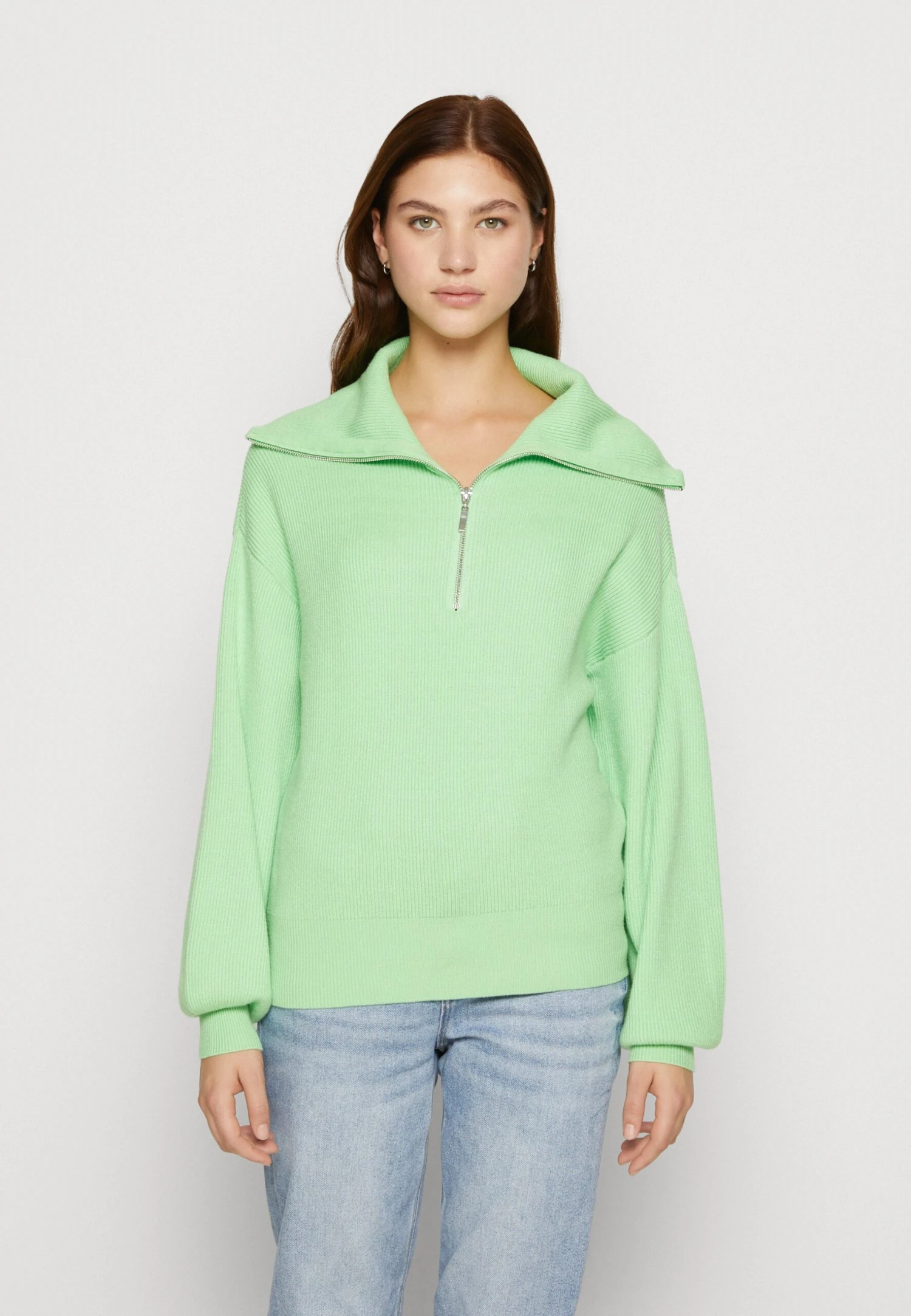 YAS Ls Zip Noos - Trui - Summer Green 3 YAS Ls Zip Noos - Trui - Summer Green