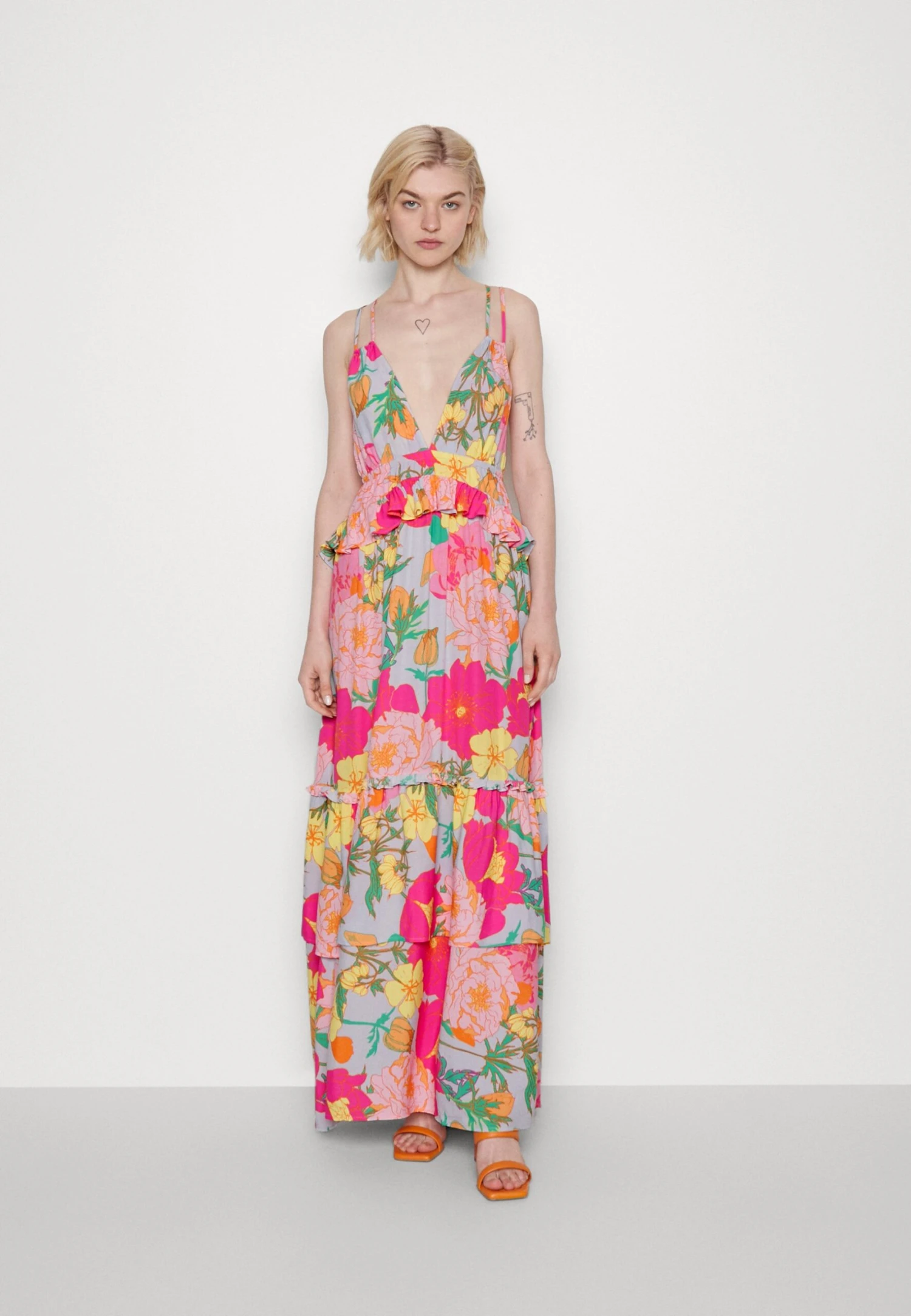 Yaslullah Strap Maxi Dress- Jurk - Heather/Lullah Aop 3 Yaslullah Strap Maxi Dress- Jurk - Heather/Lullah Aop