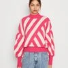 Yasfonny Stripe - Trui - Fuchsia Purple/Birch -Yas 4fe886545cd84e298d26061051b150ec