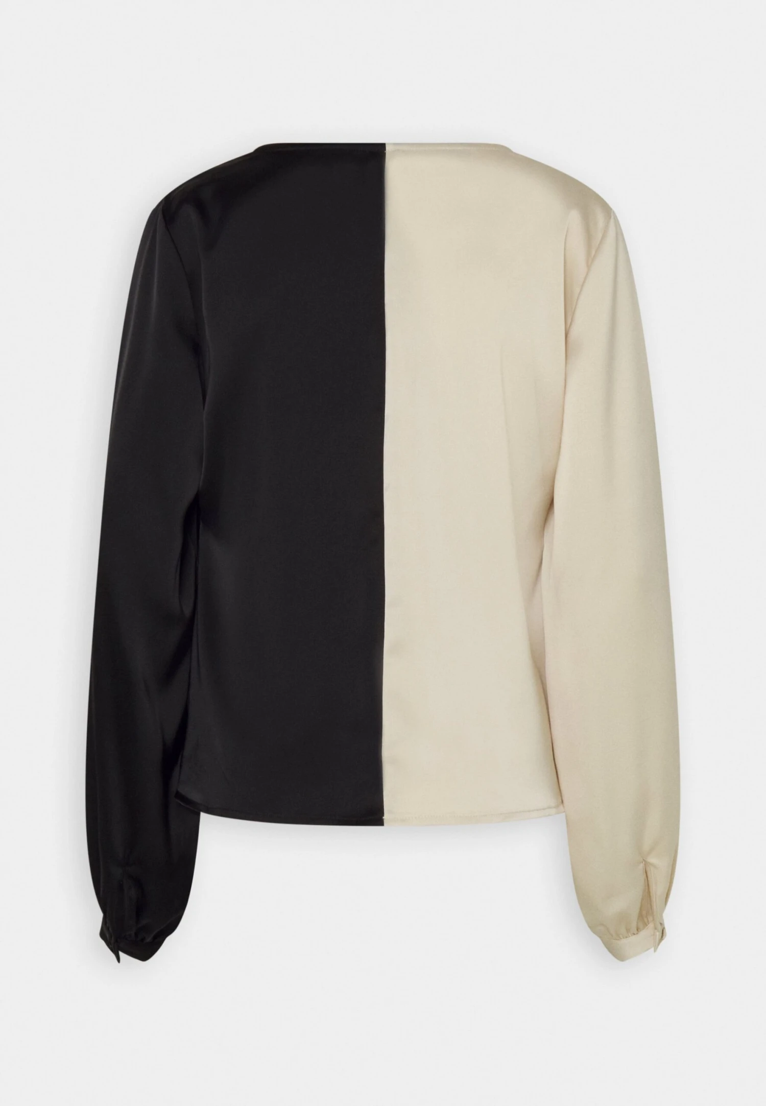 YAS Vanessa V Neck Ls - Blouse - Bleached Sand/Black 8 YAS Vanessa V Neck Ls - Blouse - Bleached Sand/Black - Afbeelding 6