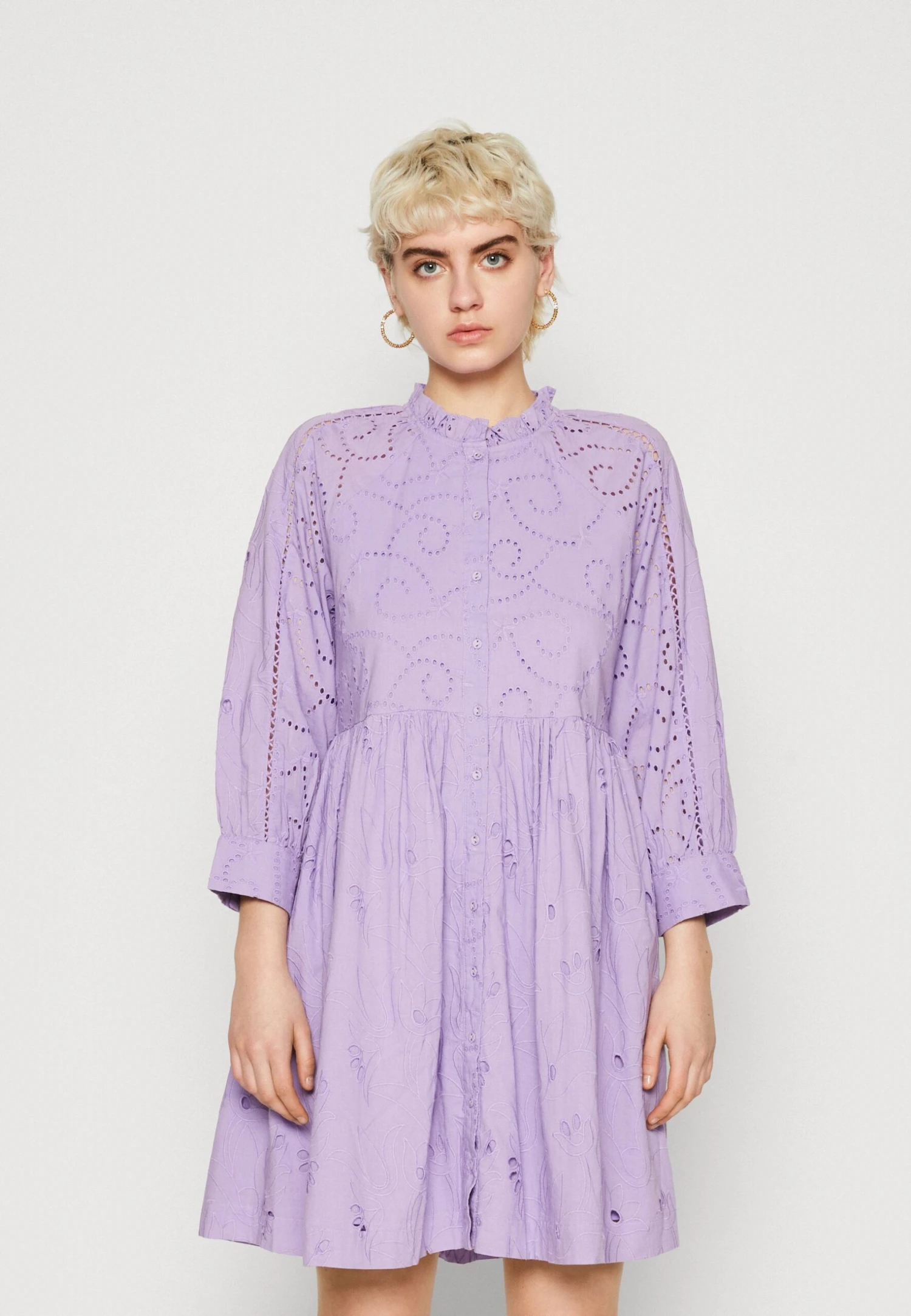 Yassianic 3/4 Shirt Dress - Blousejurk - Lilac 3 Yassianic 3/4 Shirt Dress - Blousejurk - Lilac