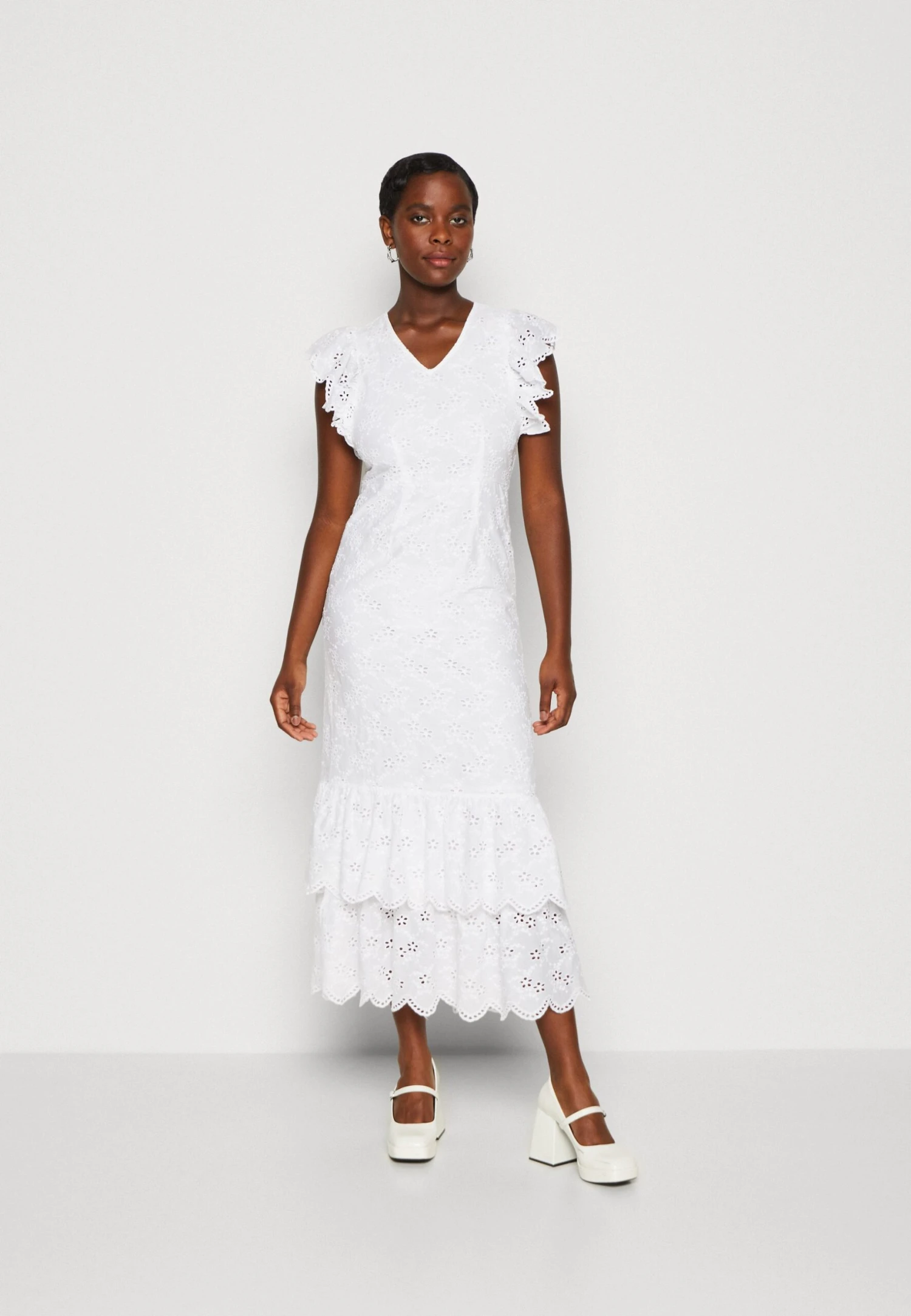 Yasjenna Frill Dress - Jurk - Star White 3 Yasjenna Frill Dress - Jurk - Star White