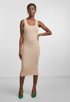 Yasemil Strap Midi Dress - Etui-Jurk - Beige/Mottled Beige -Yas 56d2490165de4fc8b1eeda130311cdf1