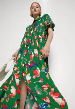 Yasbali Long Shirt Dress - Maxi-Jurk - Green -Yas 5f6143b2609f4fb791e0e12b1ea90165