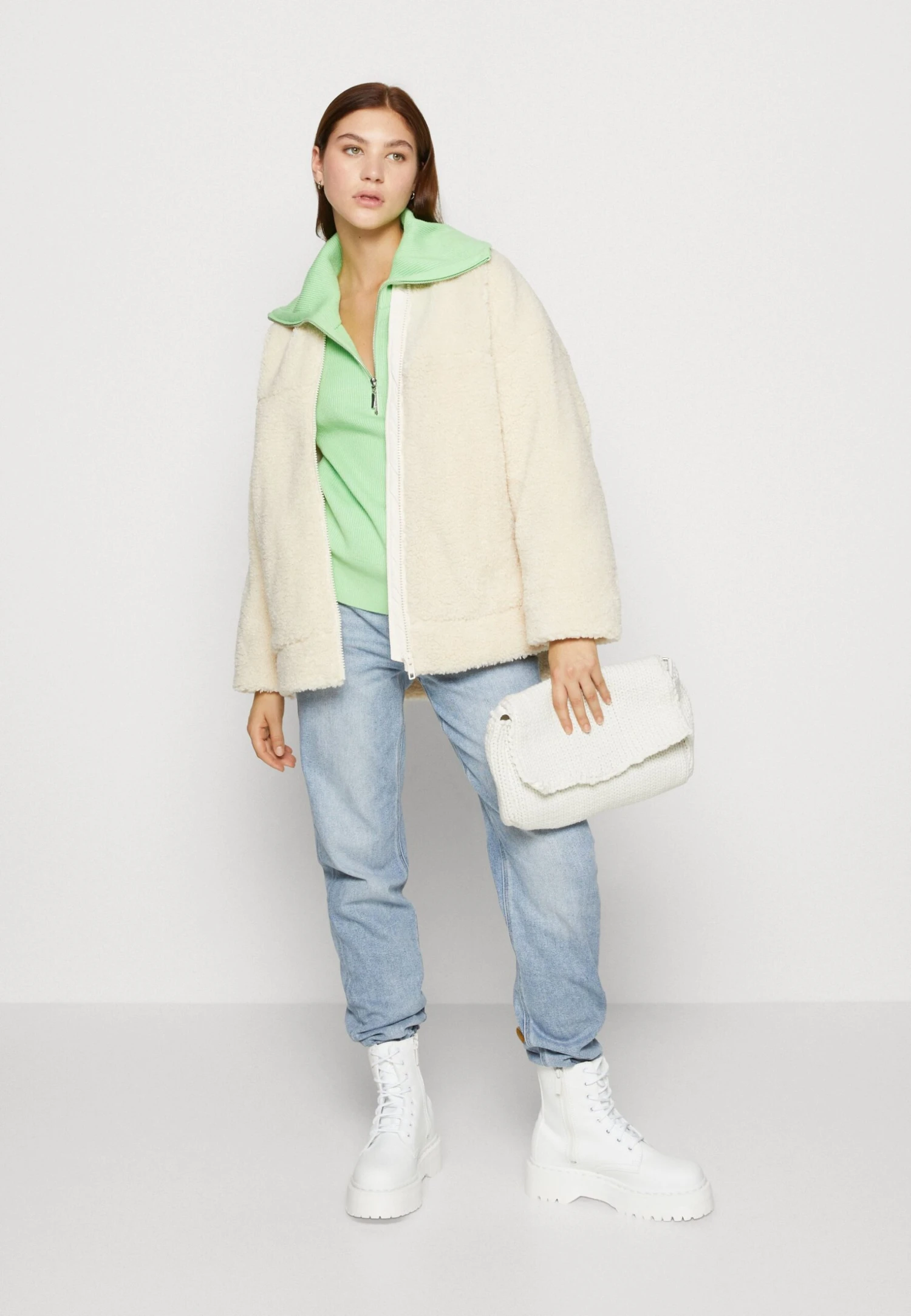 YAS Ls Zip Noos - Trui - Summer Green 4 YAS Ls Zip Noos - Trui - Summer Green - Afbeelding 2