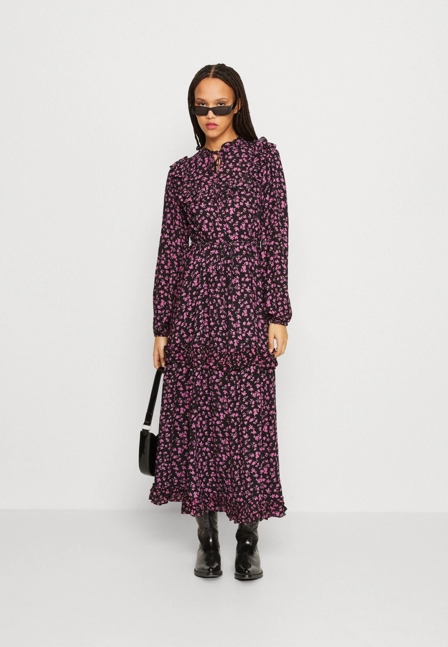 Yascharlot Long Dress - Jurk - Black/Charlot 4 Yascharlot Long Dress - Jurk - Black/Charlot - Afbeelding 2