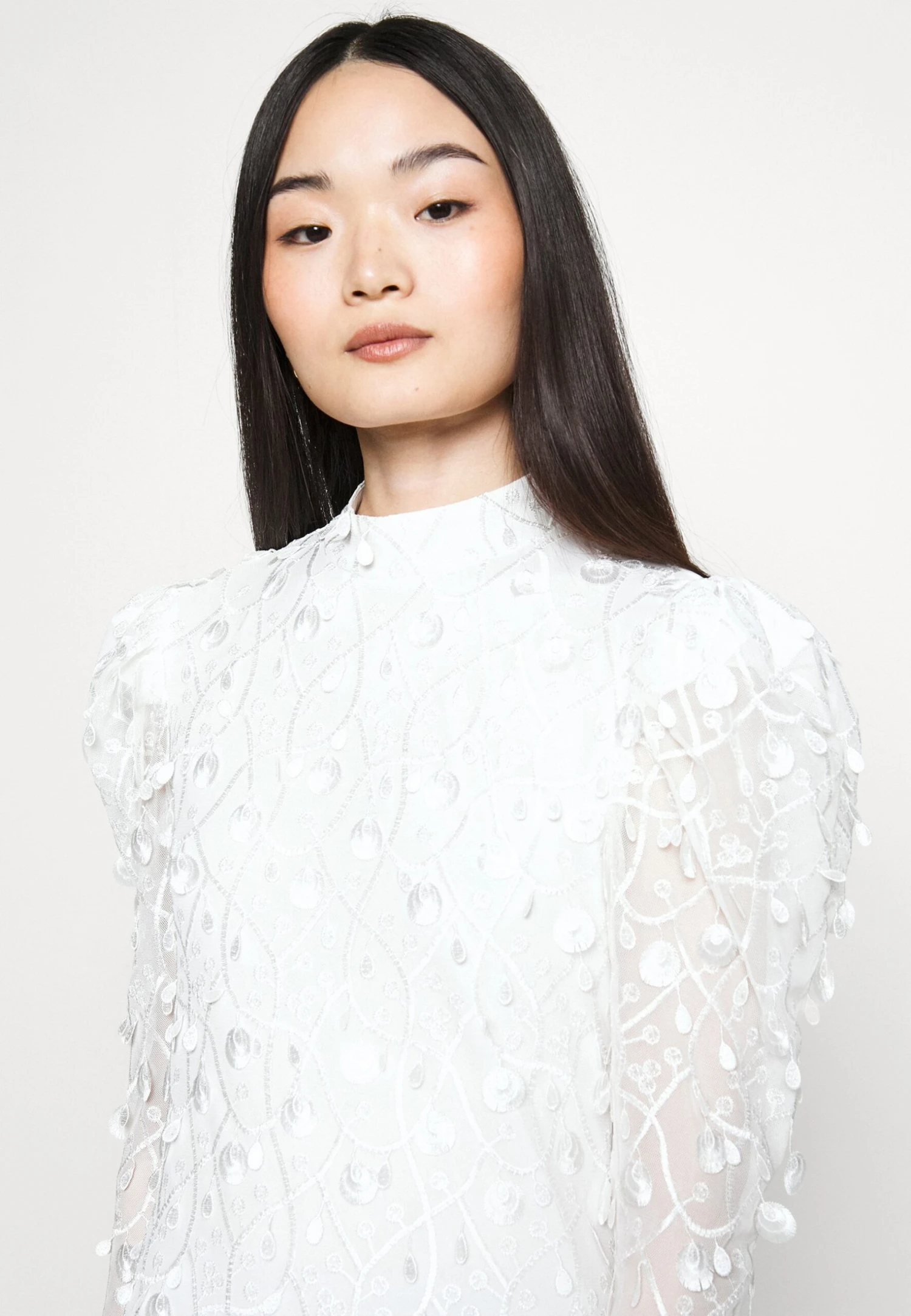 Yasbeate Ls Dress - Celeb - Galajurk - Star White 7 Yasbeate Ls Dress - Celeb - Galajurk - Star White - Afbeelding 5