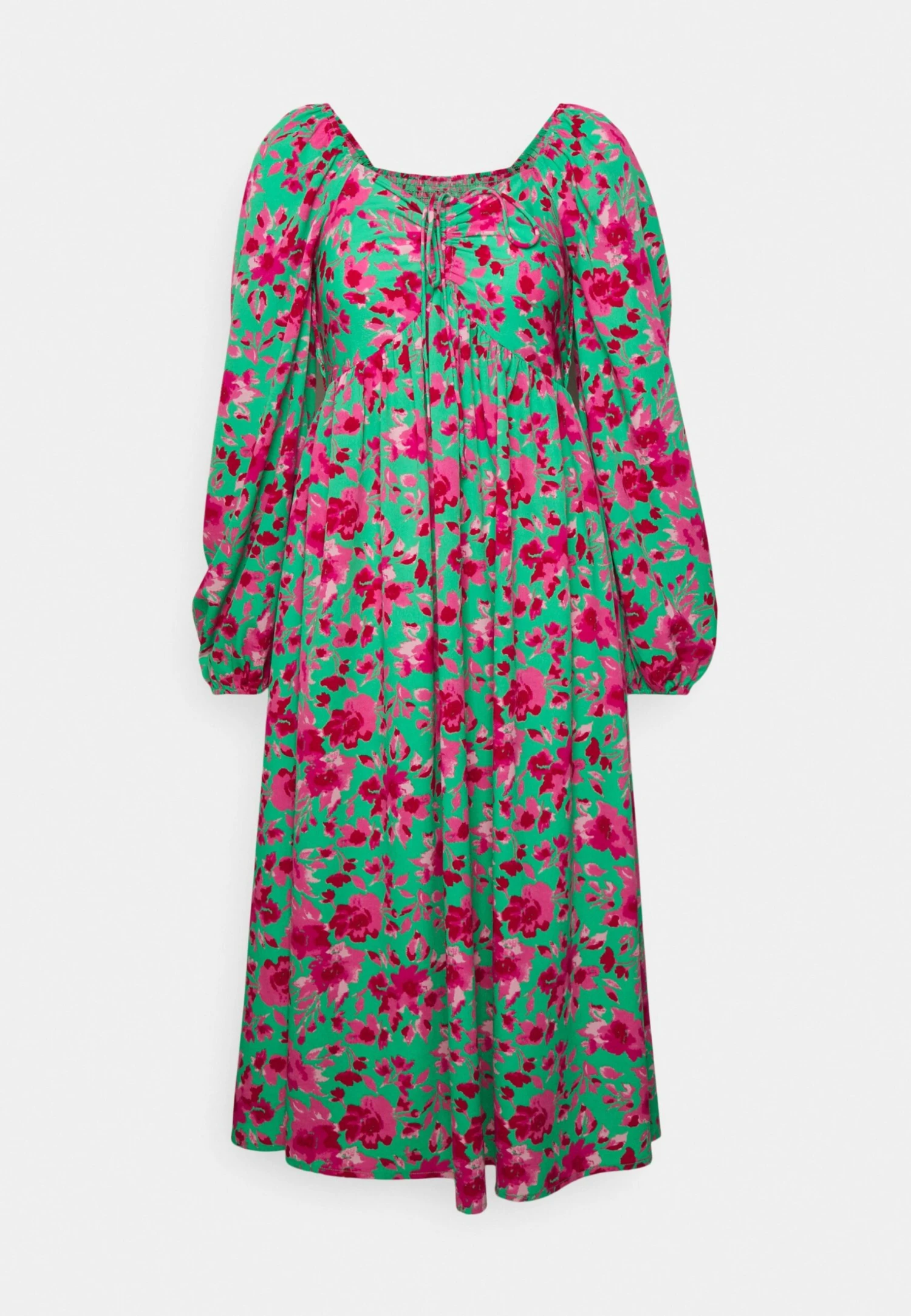 Yassofie Midi Dress - Jurk - Green/Pink 7 Yassofie Midi Dress - Jurk - Green/Pink - Afbeelding 5
