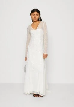 YAS Vanessa Maxi Train Dress - Galajurk - Star White -Yas 6f9b9e55568641d8ac456c558a977845