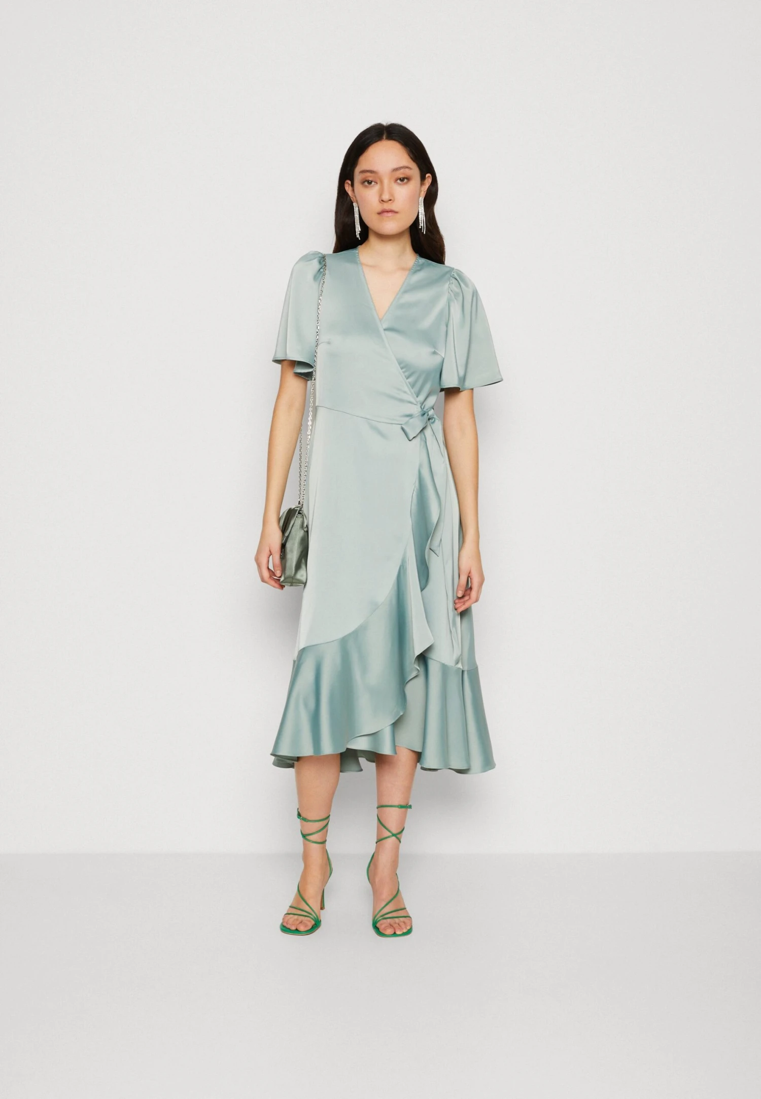 Yasthea Midi Wrap Dress - Cocktailjurk - Green Milieu 4 Yasthea Midi Wrap Dress - Cocktailjurk - Green Milieu - Afbeelding 2