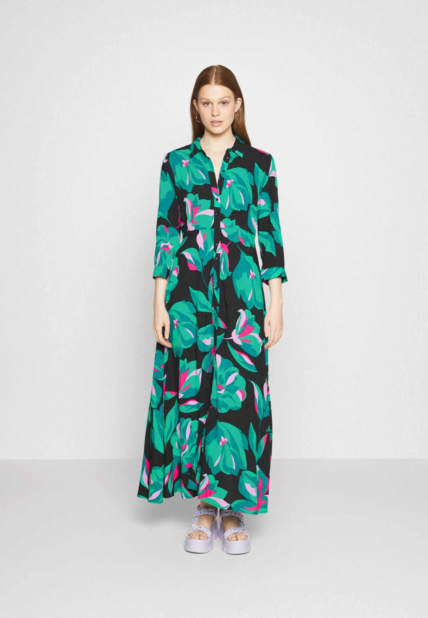 Yassavanna Long Shirt Dress - Maxi-Jurk - Green 3 Yassavanna Long Shirt Dress - Maxi-Jurk - Green