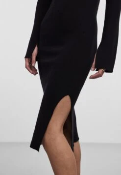 Yaslivia Longsleeve Midi Dress- Gebreide Jurk - Black -Yas 7ef0fcf7aaa64c27b6e01a6427500396
