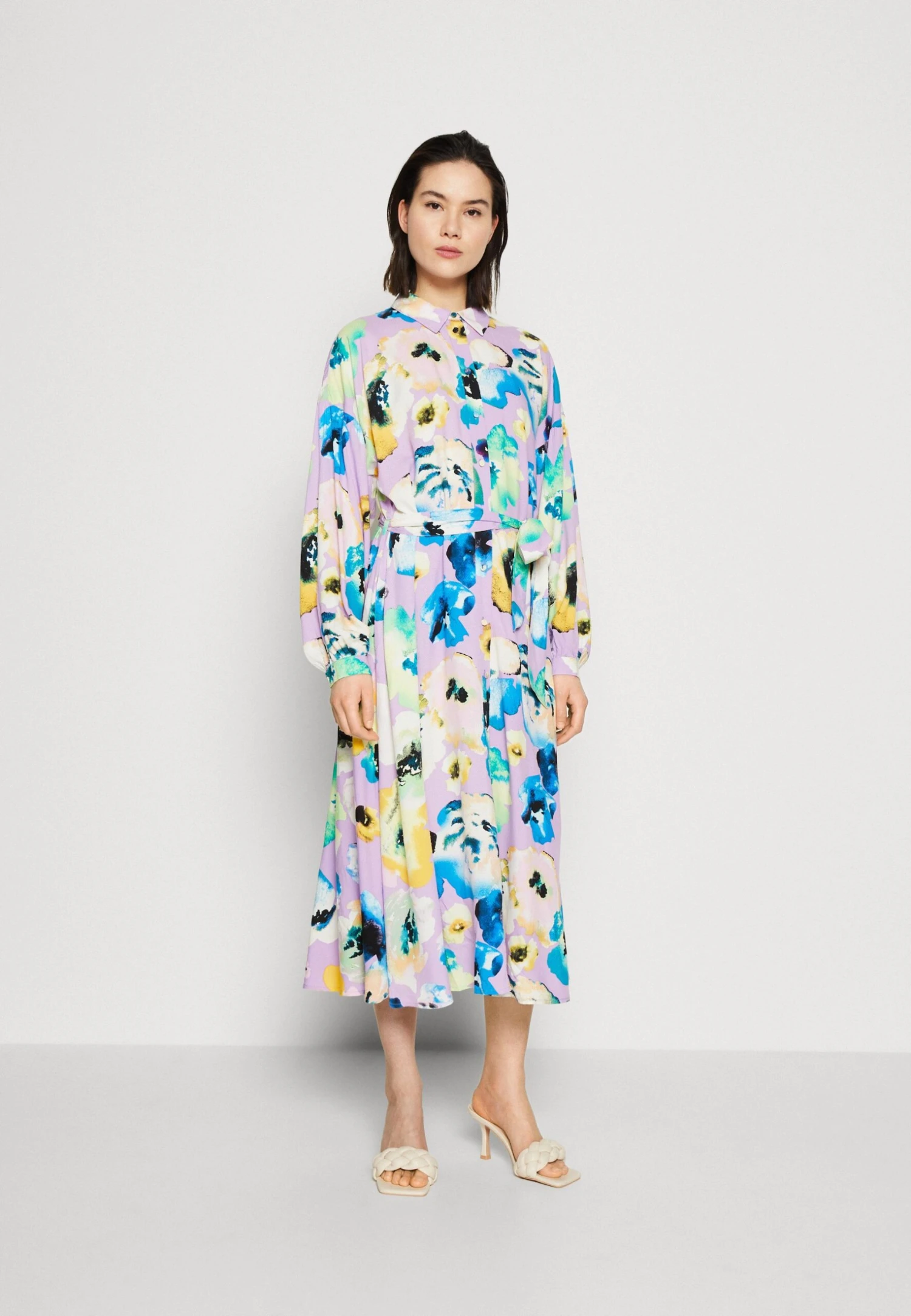 Yasmalou Midi Shirt Dress- Blousejurk - Sheer Lilac/Malou 3 Yasmalou Midi Shirt Dress- Blousejurk - Sheer Lilac/Malou