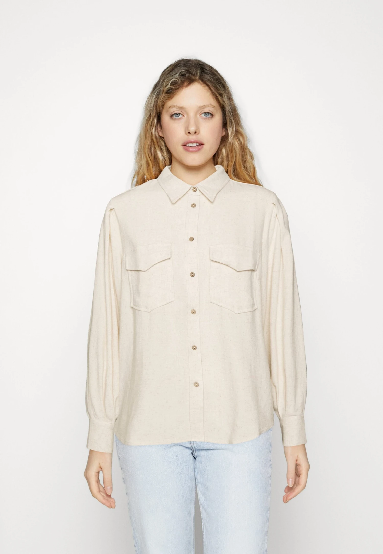 Yasviggi Damen Relaxed Fit - Overhemdblouse - Off-White 3 Yasviggi Damen Relaxed Fit - Overhemdblouse - Off-White