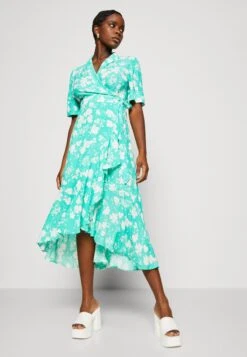 YAS Hawaii Midi Wrap Dress - Jurk - Star White -Yas 8610c3666eff4551b032b717ae1ef8e2