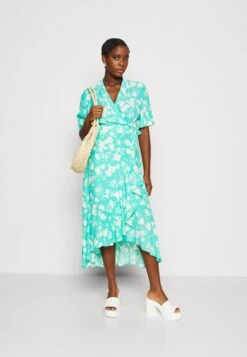 YAS Hawaii Midi Wrap Dress - Jurk - Star White -Yas 8c4c0352a826471c96443e13d5439cc4