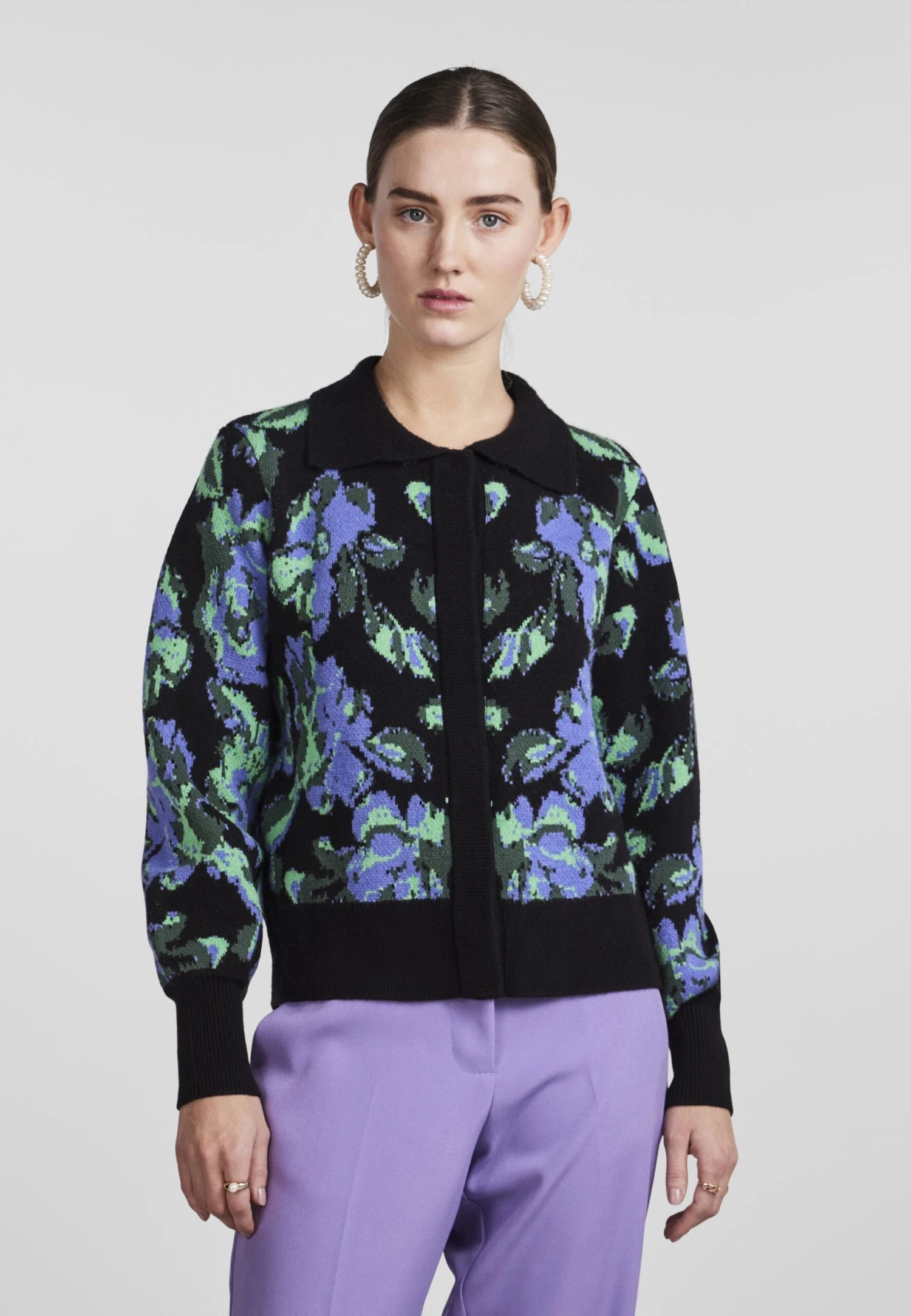 Yaslokira Longsleeve Cardigan- Vest - Black/Multi Colours 3 Yaslokira Longsleeve Cardigan- Vest - Black/Multi Colours