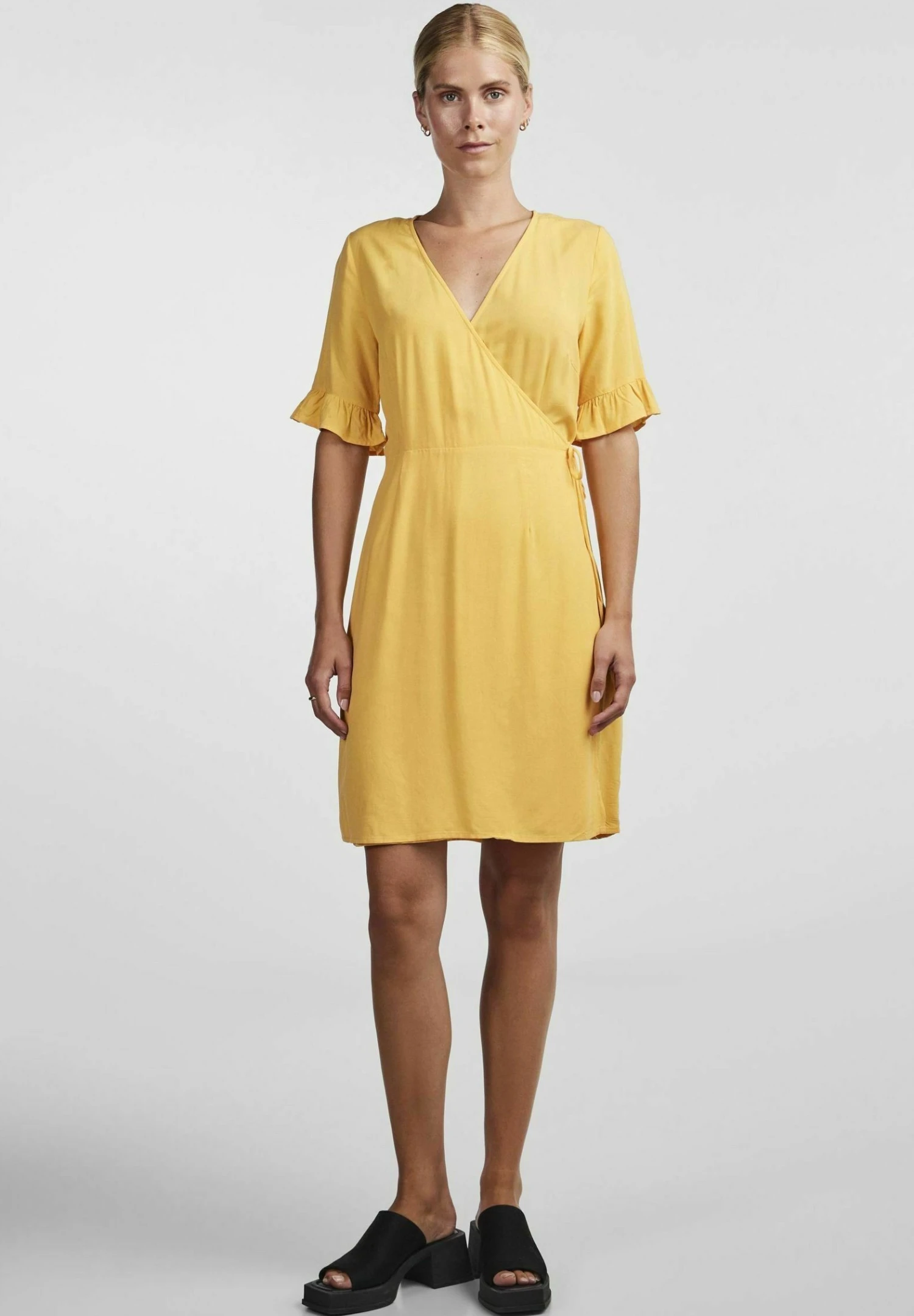 YAS Ss Wrap Pb - Jurk - Iced Mango 4 YAS Ss Wrap Pb - Jurk - Iced Mango - Afbeelding 2