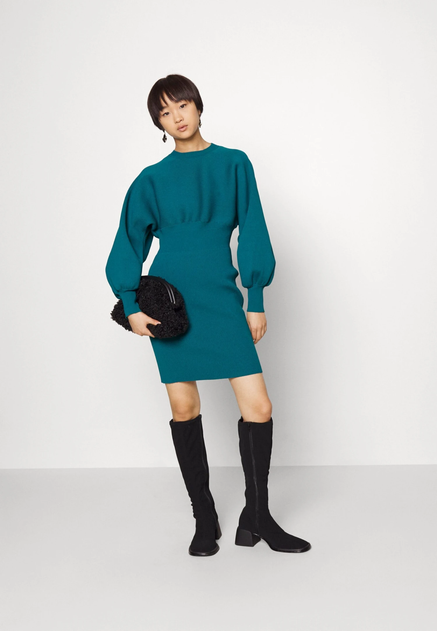 Yashally Knit Dress - Gebreide Jurk - Turquoise 4 Yashally Knit Dress - Gebreide Jurk - Turquoise - Afbeelding 2