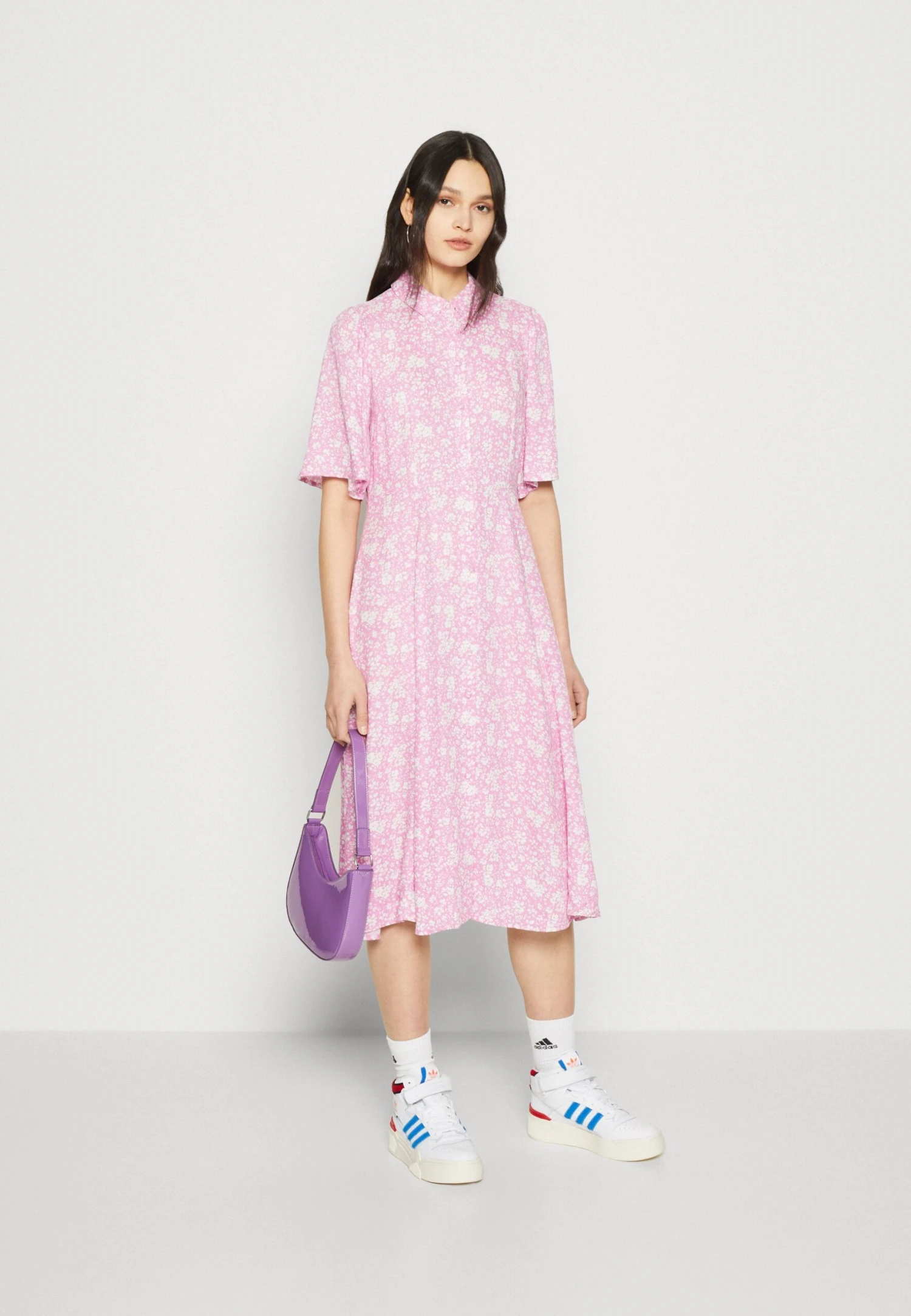 YAS Stelli 2/4 Midi Shirt Dress - Blousejurk - Pink 4 YAS Stelli 2/4 Midi Shirt Dress - Blousejurk - Pink - Afbeelding 2