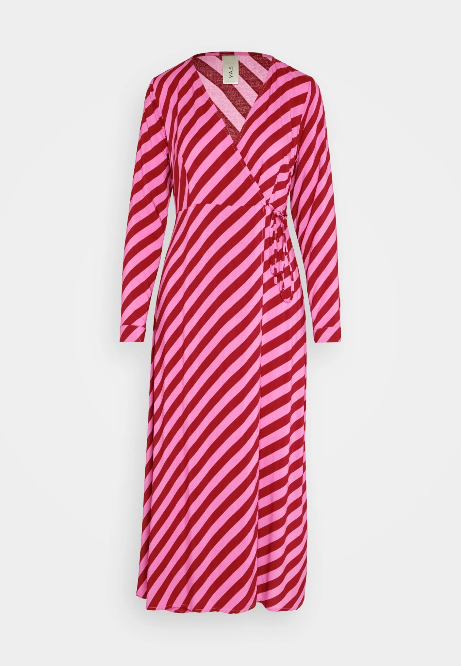 Yassavanna Long Wrap Dress - Jurk - Pink/Rhubarb Stripe 7 Yassavanna Long Wrap Dress - Jurk - Pink/Rhubarb Stripe - Afbeelding 5