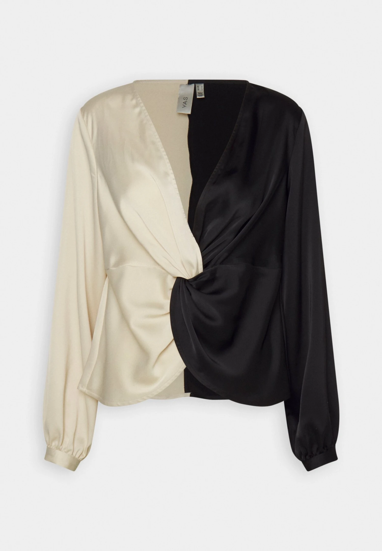 YAS Vanessa V Neck Ls - Blouse - Bleached Sand/Black 6 YAS Vanessa V Neck Ls - Blouse - Bleached Sand/Black - Afbeelding 4