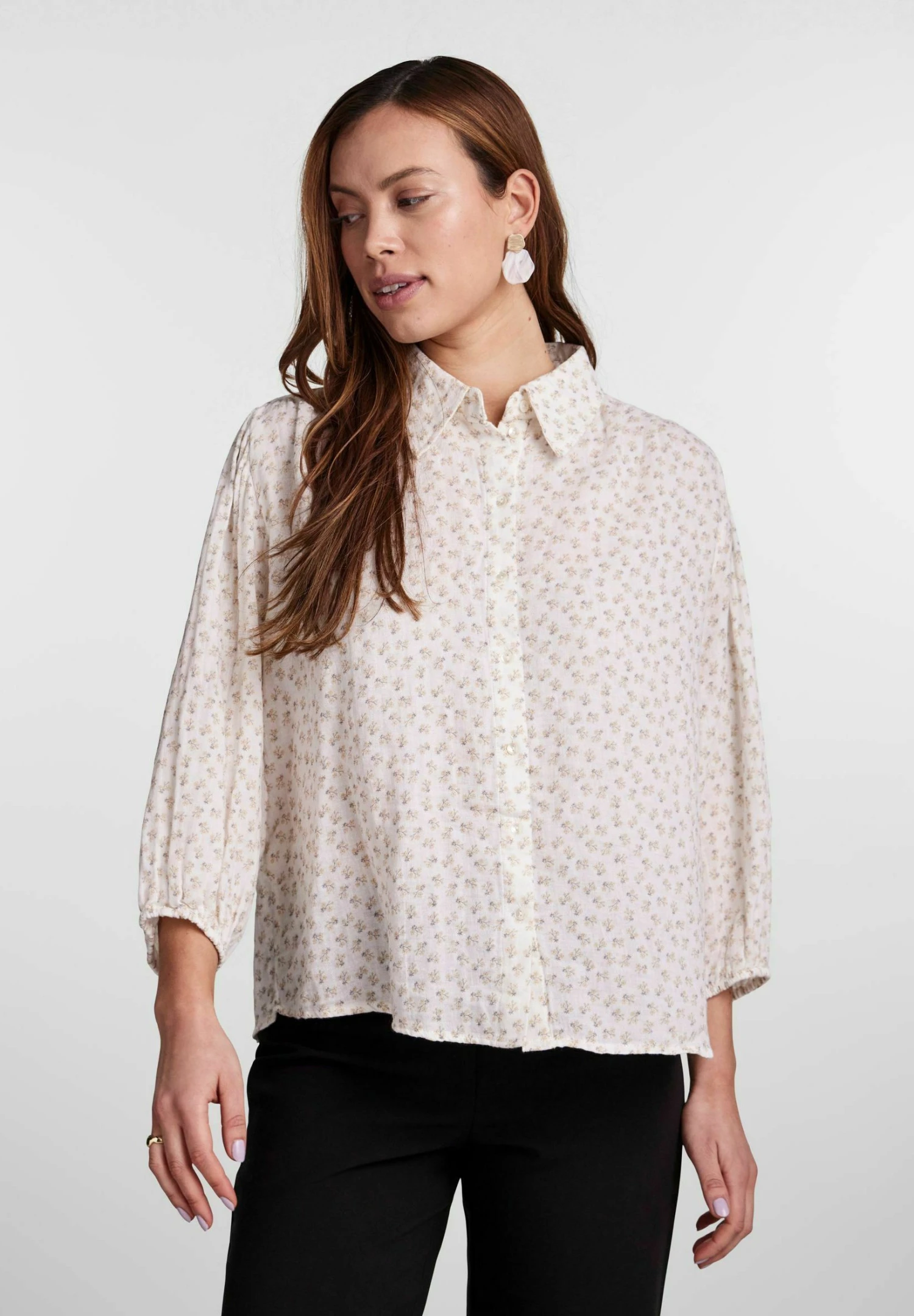 Mit 3/4 Ärmeln Yasyolanda - Overhemdblouse - Birch 3 Mit 3/4 Ärmeln Yasyolanda - Overhemdblouse - Birch