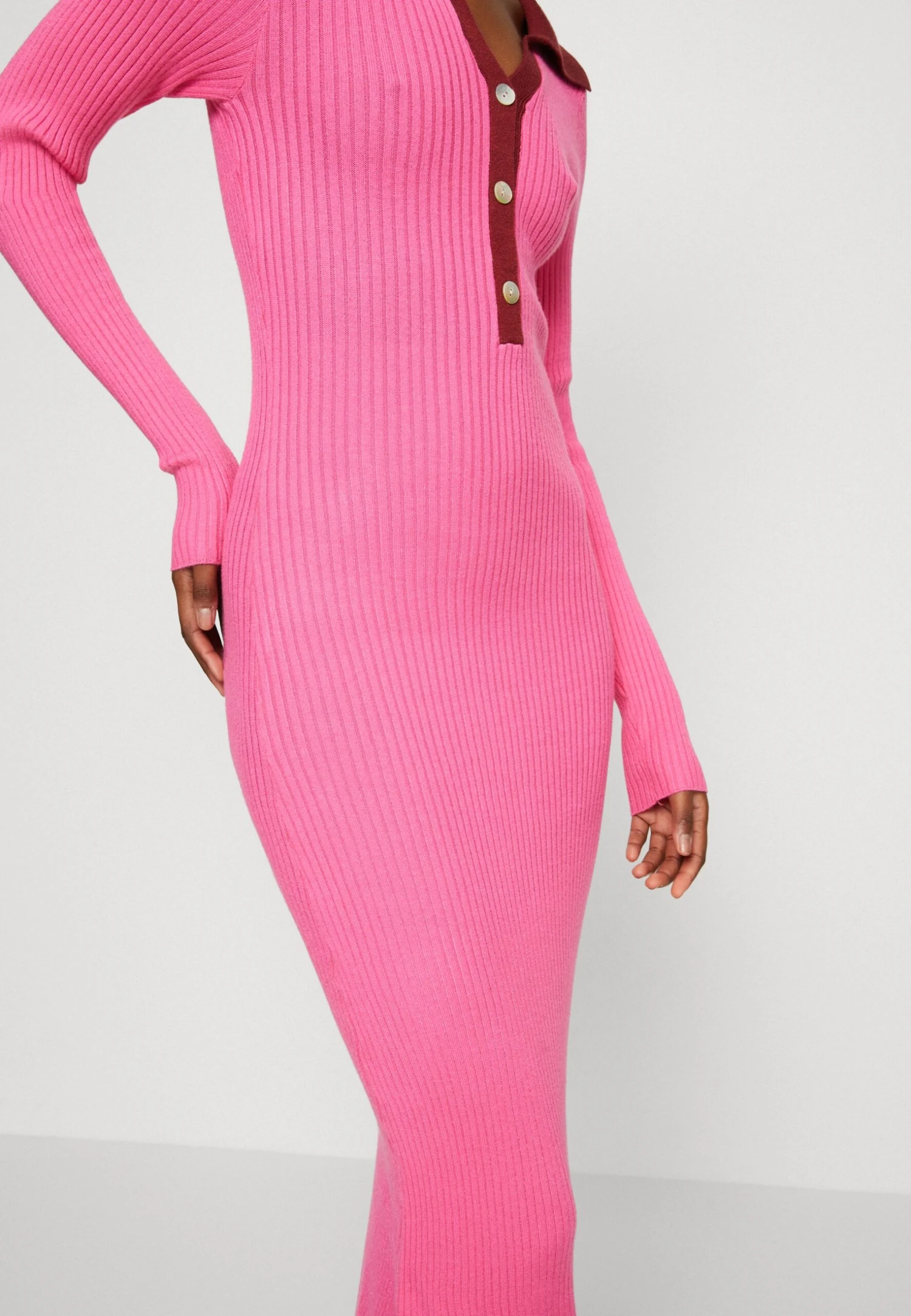 Yasminna Midi Dress - Gebreide Jurk - Phlox Pink 8 Yasminna Midi Dress - Gebreide Jurk - Phlox Pink - Afbeelding 6