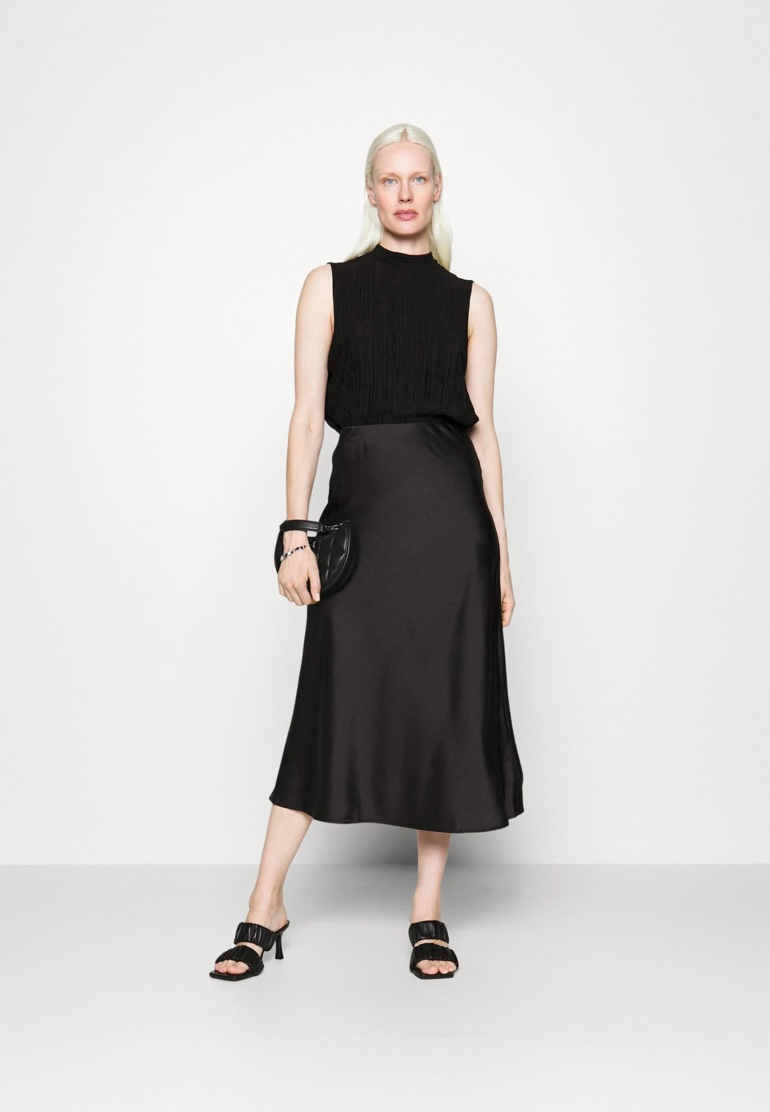 Yaspella Midi Skirt- Kokerrok - Black 4 Yaspella Midi Skirt- Kokerrok - Black - Afbeelding 2