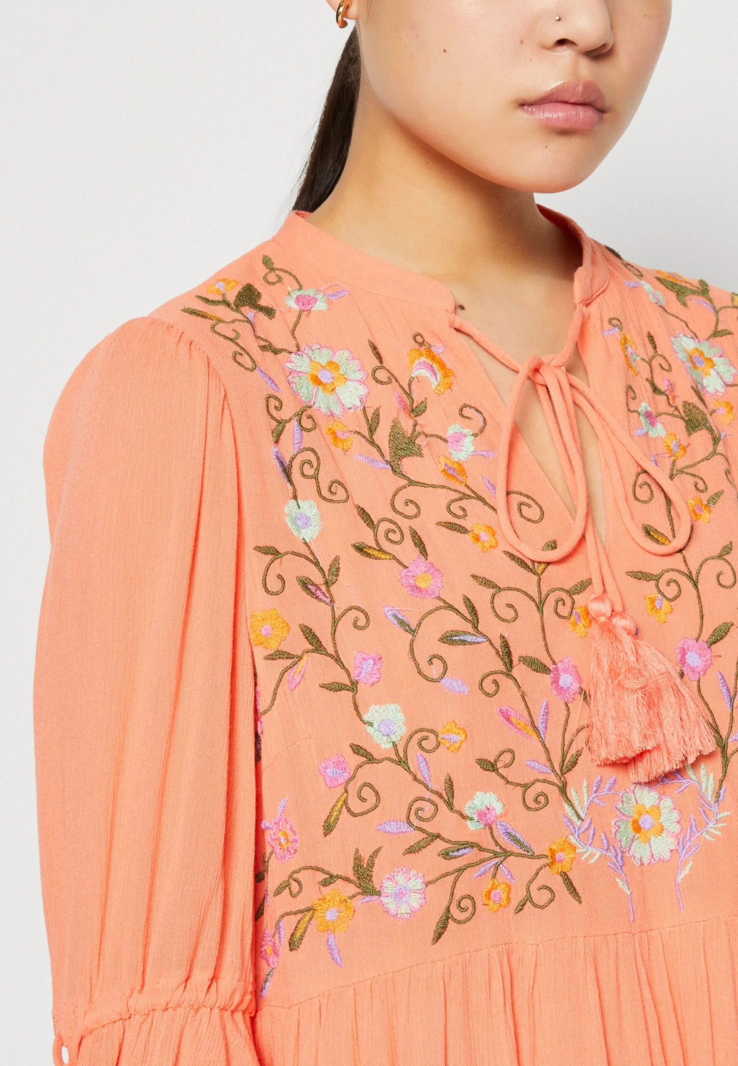 Yaschella 3/4 Tunic Dress - Jurk - Apricot 8 Yaschella 3/4 Tunic Dress - Jurk - Apricot - Afbeelding 6