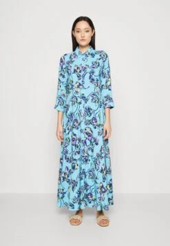 Yassavanna Long Shirt Dress - Maxi-Jurk - Blue Topaz