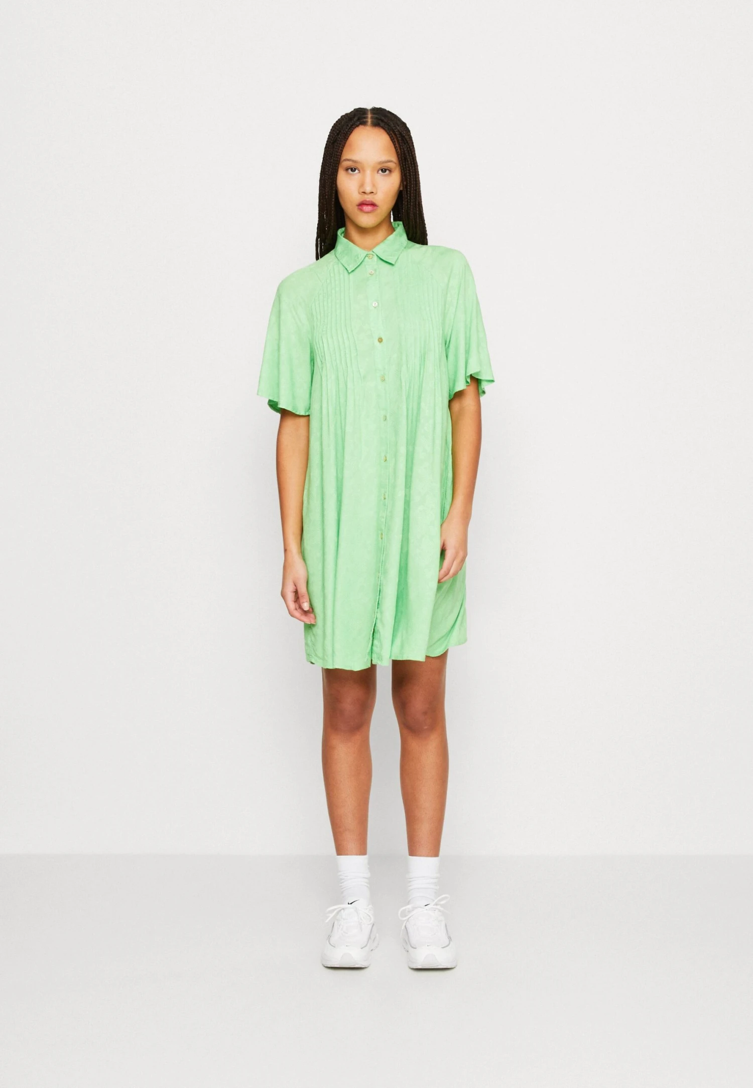 Yasfira Shirt Dress- Blousejurk - Summer Green 3 Yasfira Shirt Dress- Blousejurk - Summer Green