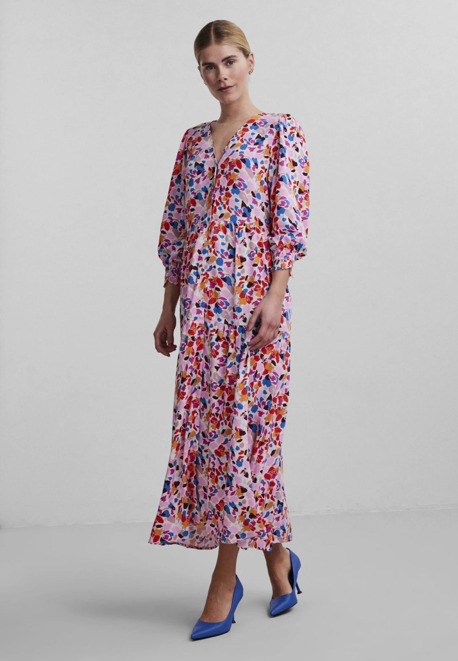 Yasalira Long Dress - Jurk - Soft Pink/Vio 4 Yasalira Long Dress - Jurk - Soft Pink/Vio - Afbeelding 2