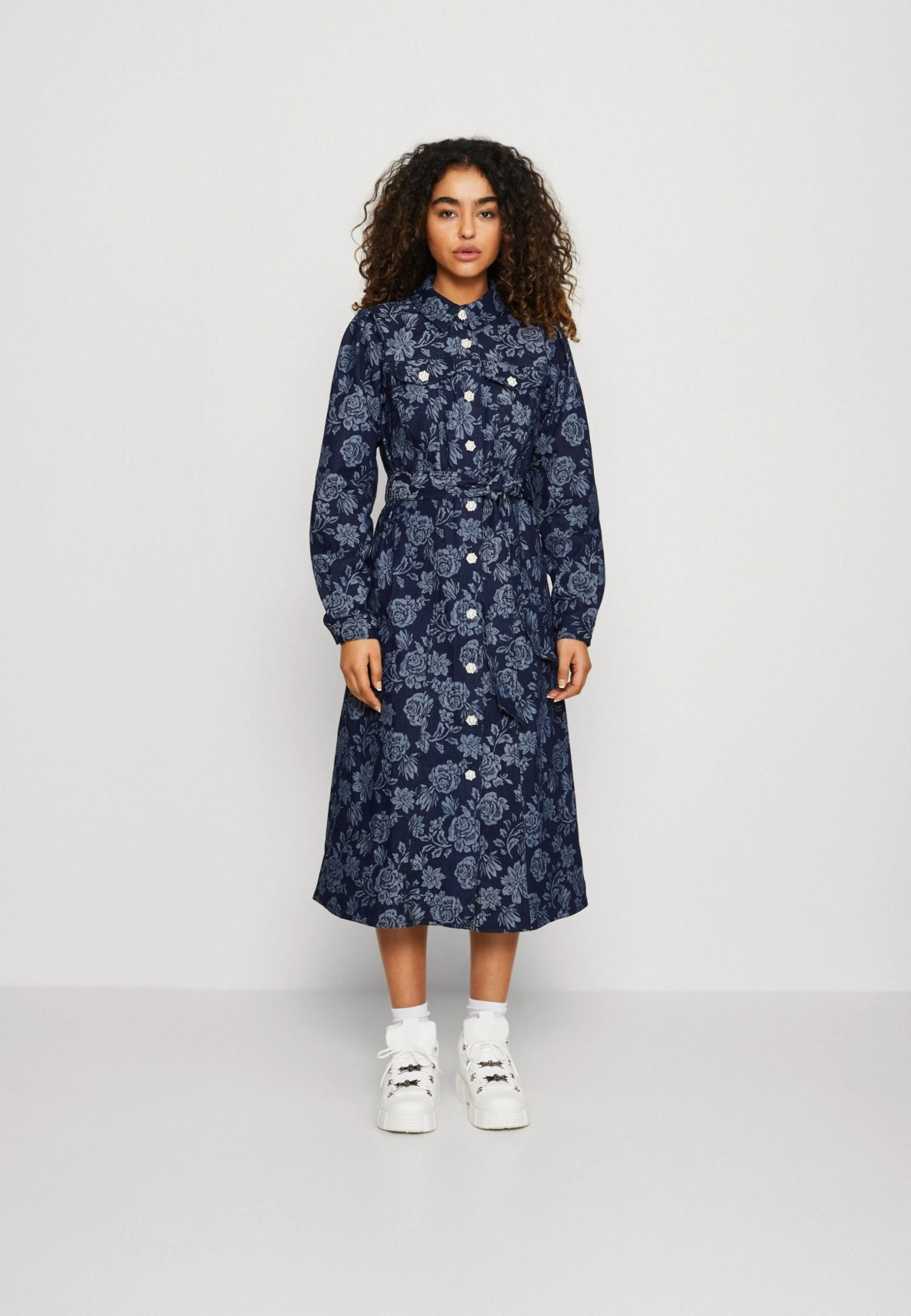 Yasdenise Midi Shirt Dress - Spijkerjurk - Navy Blazer 3 Yasdenise Midi Shirt Dress - Spijkerjurk - Navy Blazer