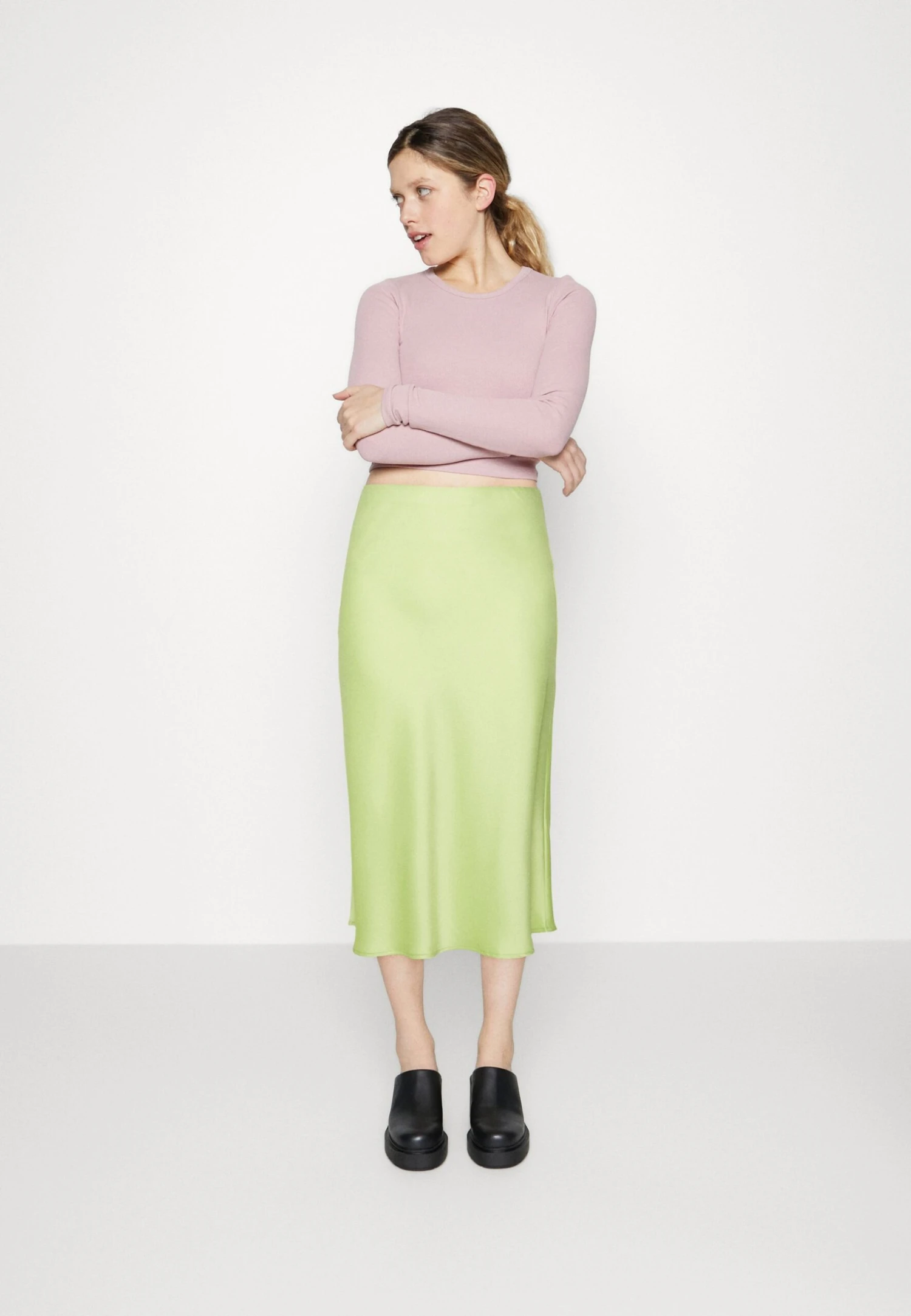 Yassoftie Midi Skirt - A-Lijn Rok - Lettuce Green 4 Yassoftie Midi Skirt - A-Lijn Rok - Lettuce Green - Afbeelding 2